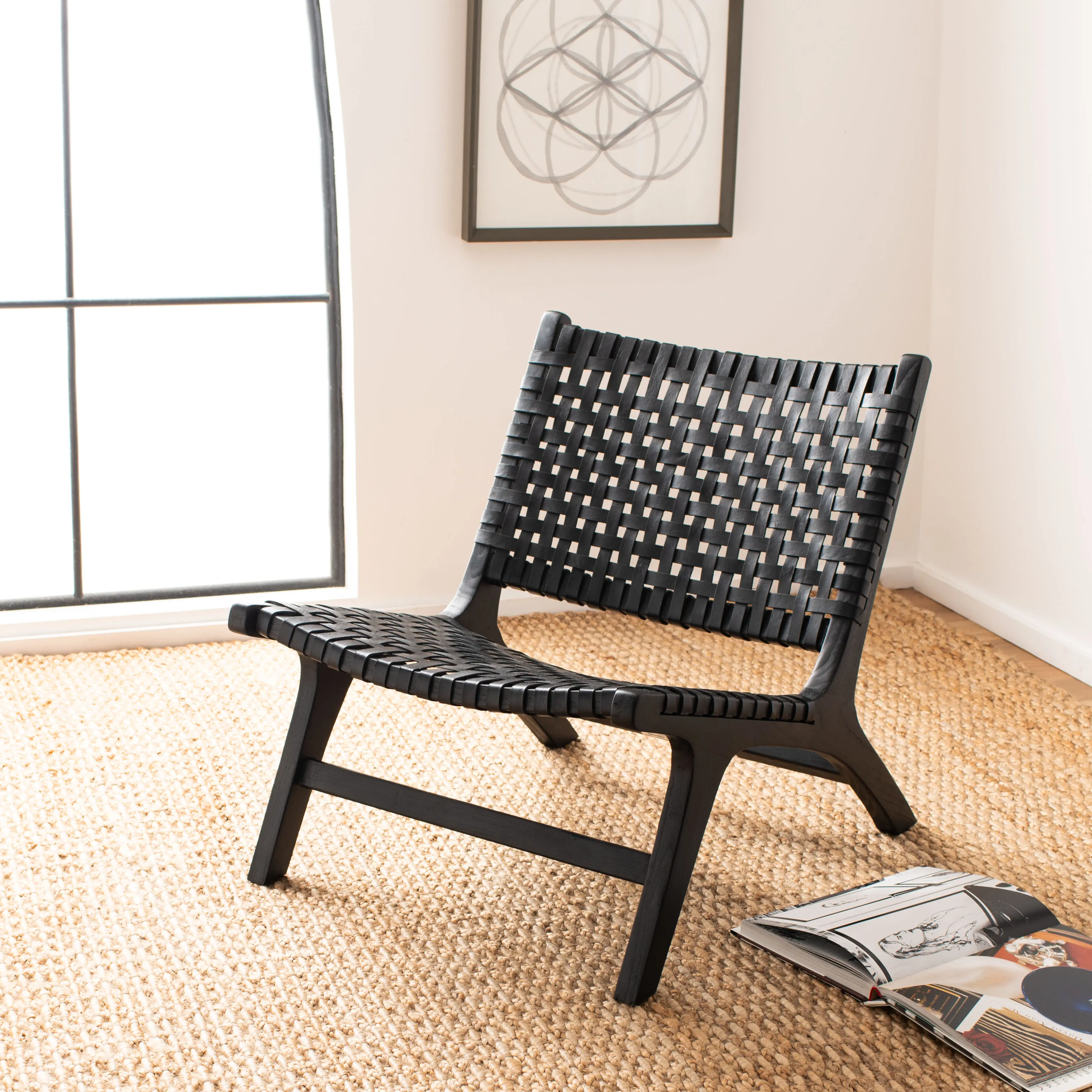 ACH1002D Luna Black Woven Accent Chair-2