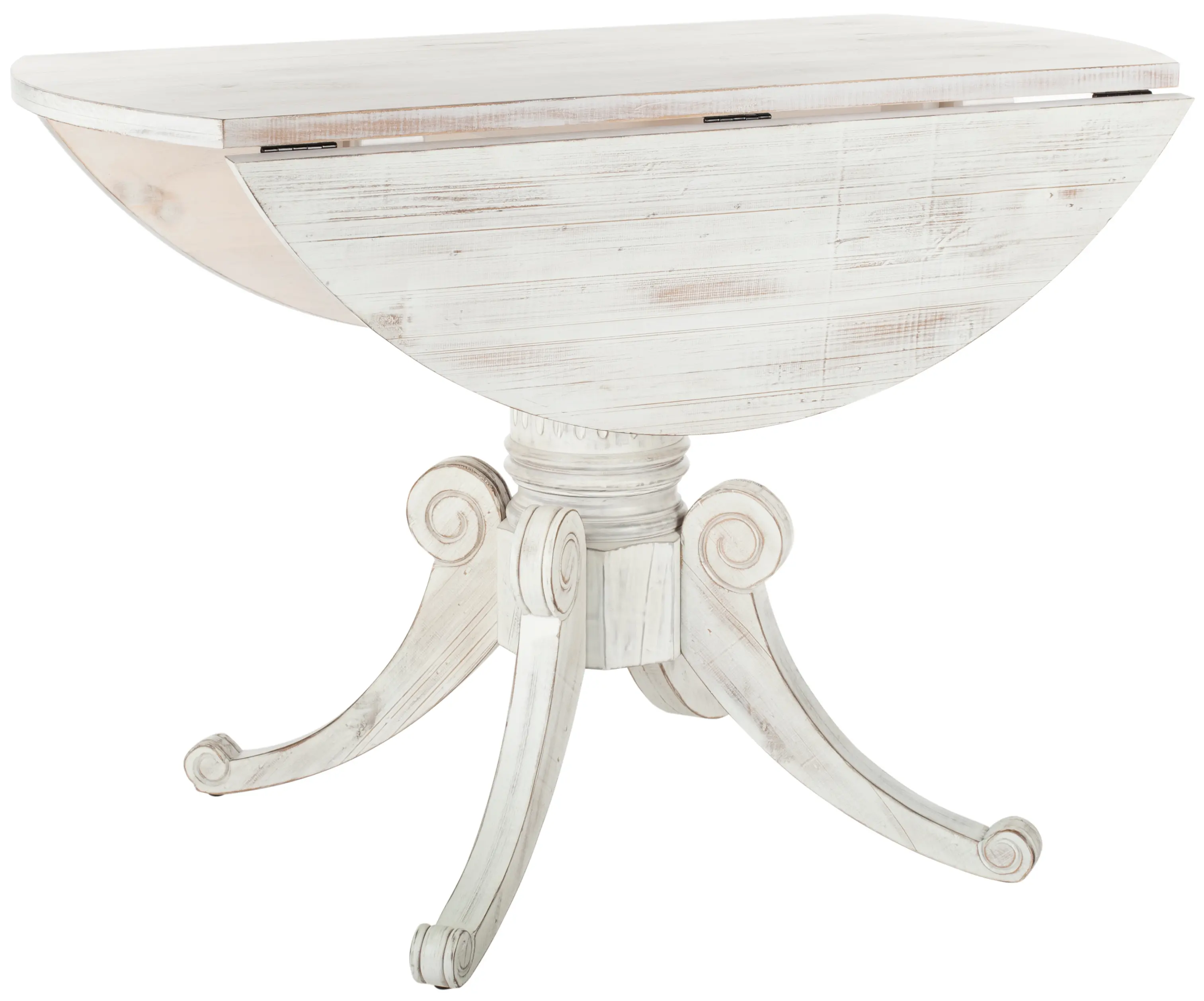 DTB1000A Forest Antique White Drop Leaf Dining Table-3