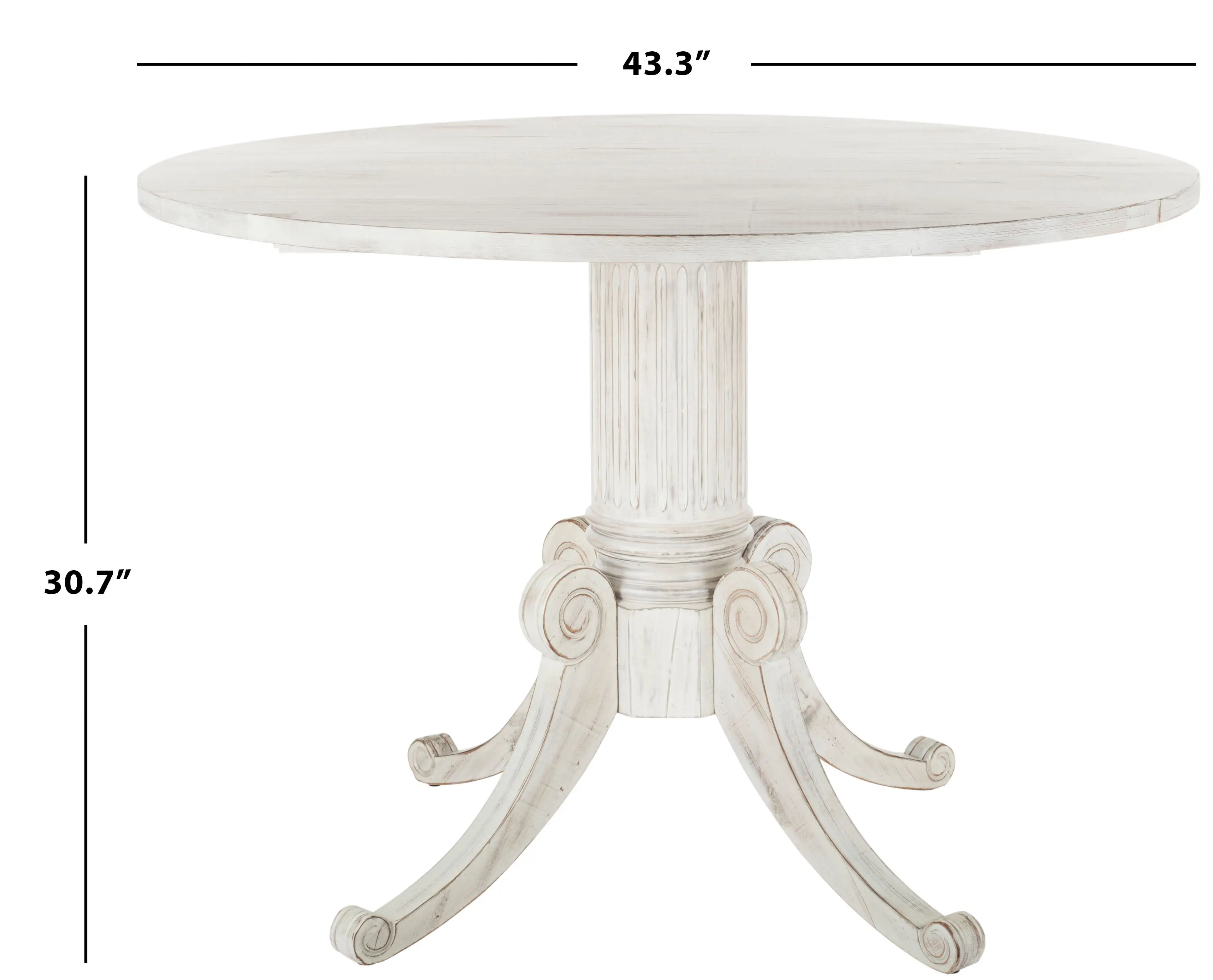 DTB1000A Forest Antique White Drop Leaf Dining Table-7