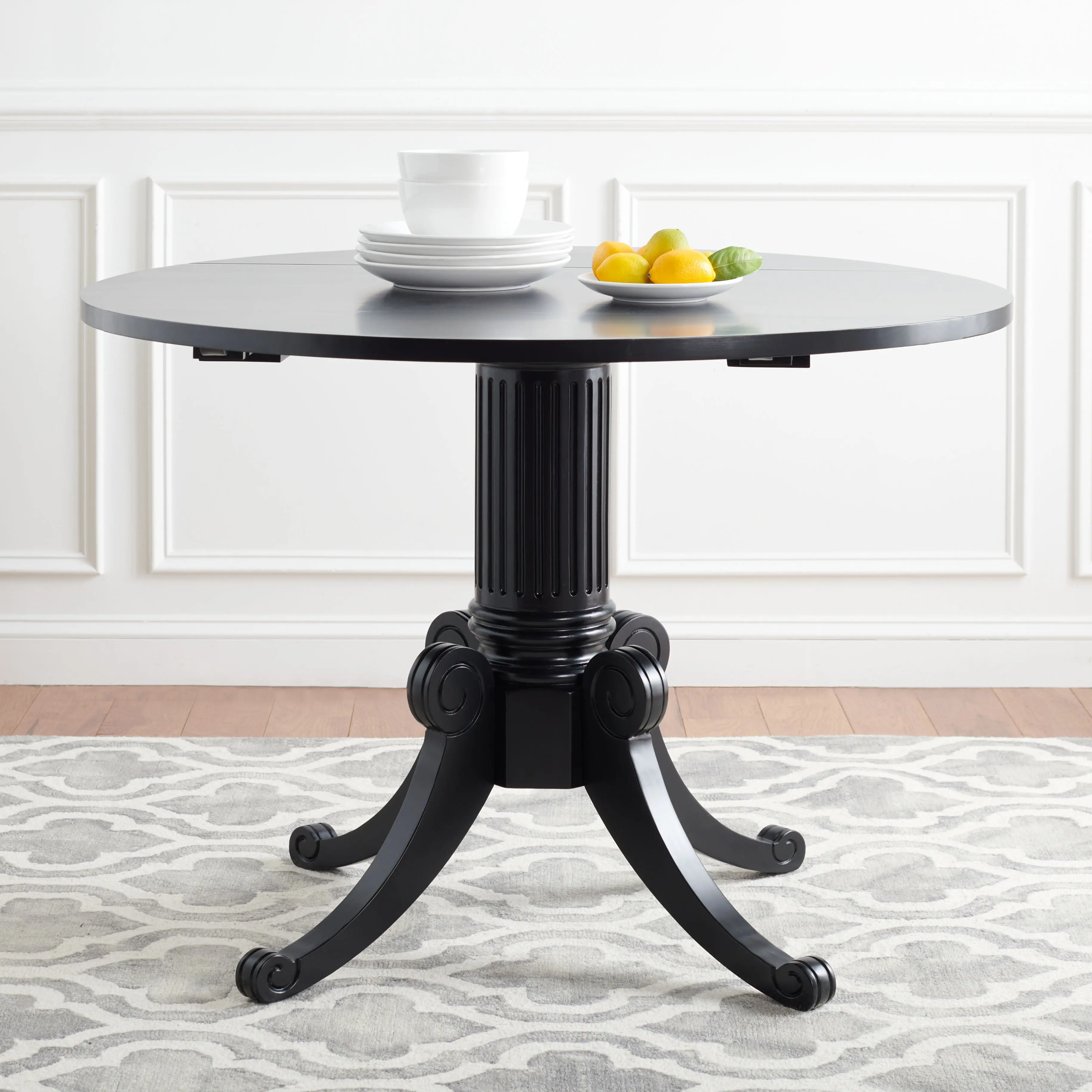 DTB1000D Forest Black Drop Leaf Dining Table-2