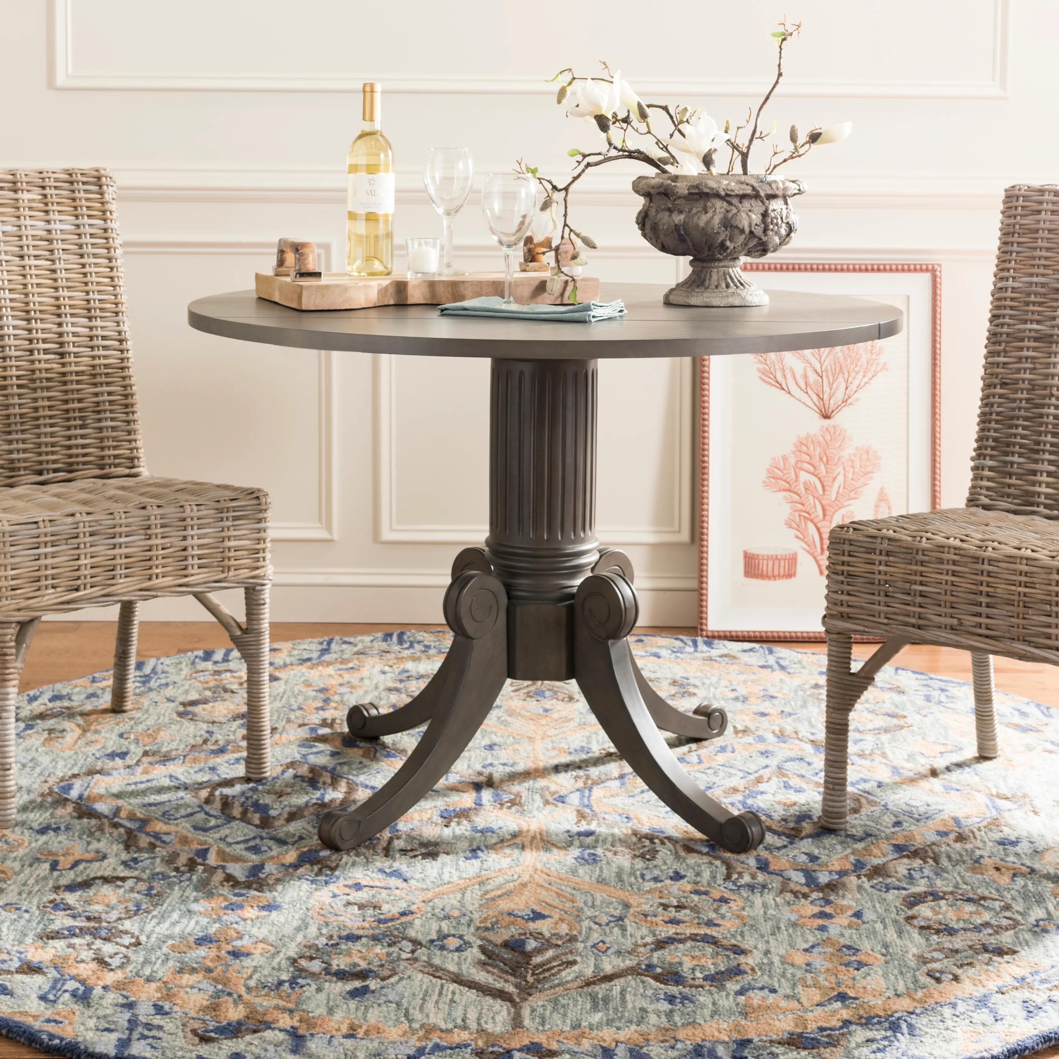 DTB1000C Forest Gray Wash Drop Leaf Dining Table-3