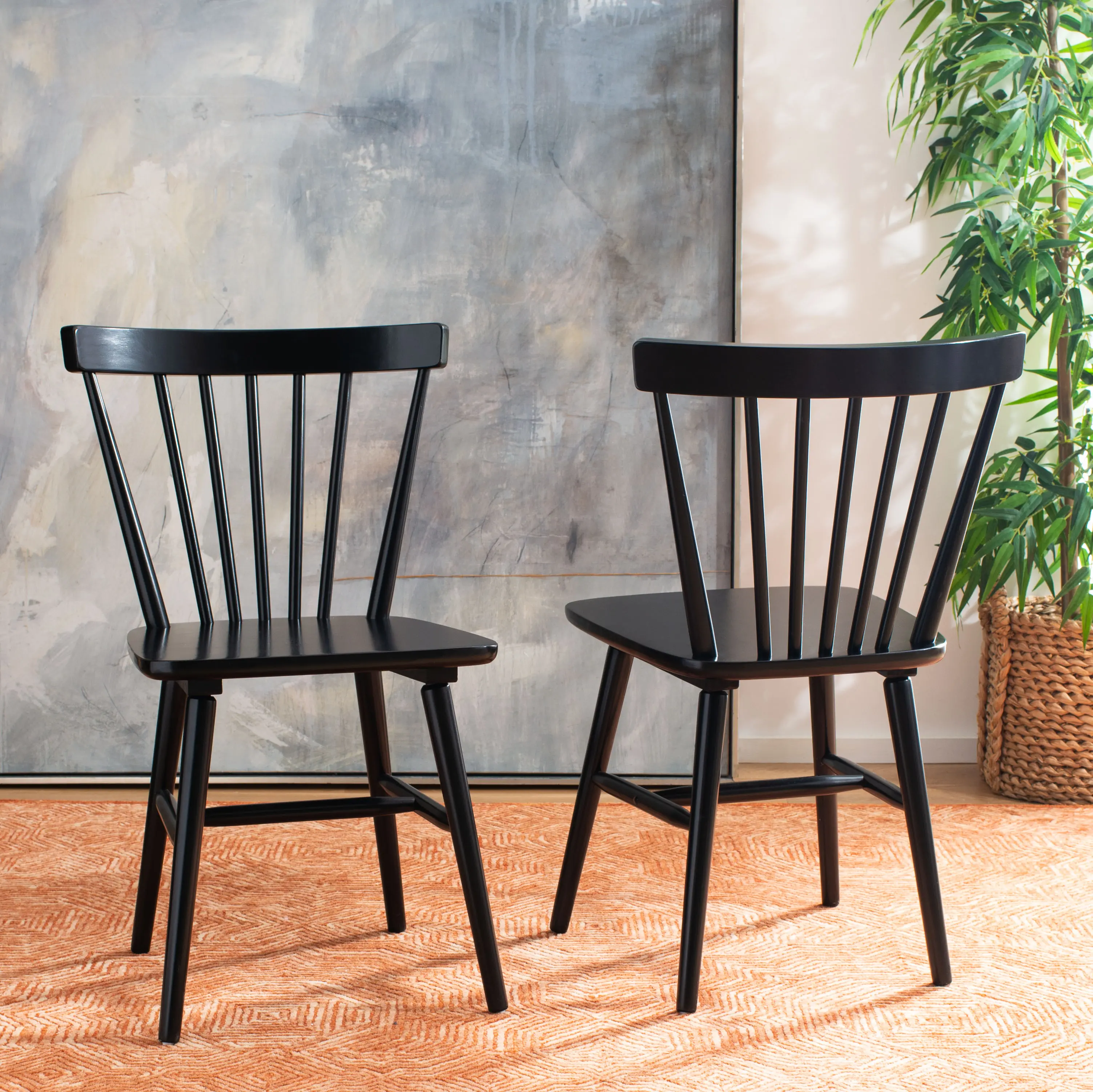 DCH8500A-SET2 Winona Black Spindle Dining Chairs - Set of 2-2