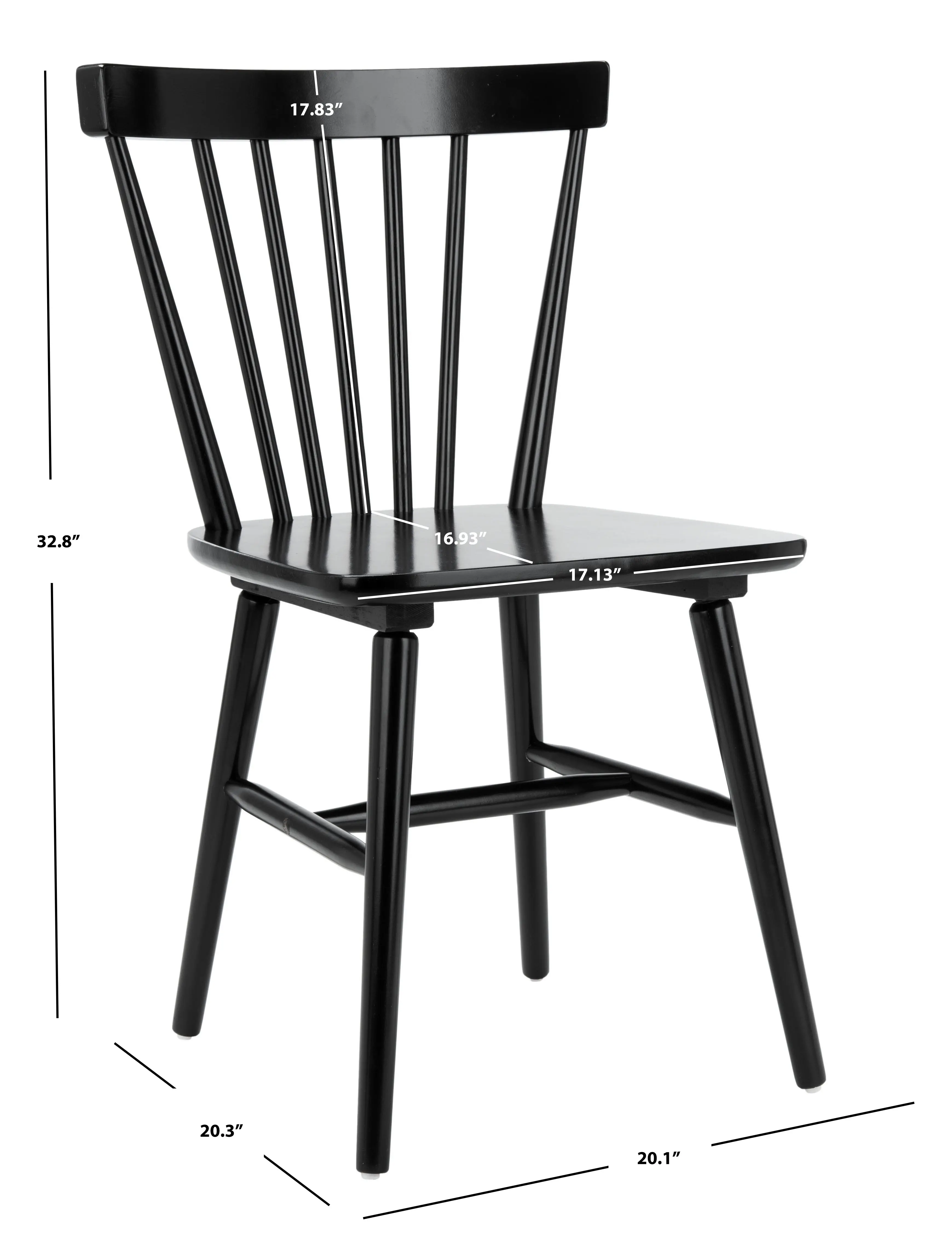 DCH8500A-SET2 Winona Black Spindle Dining Chairs - Set of 2-7