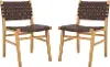 DCH4000A-SET2 Taika Brown Leather Dining Chairs - Set of 2