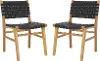 DCH4000C-SET2 Taika Black Leather Dining Chairs - Set of 2