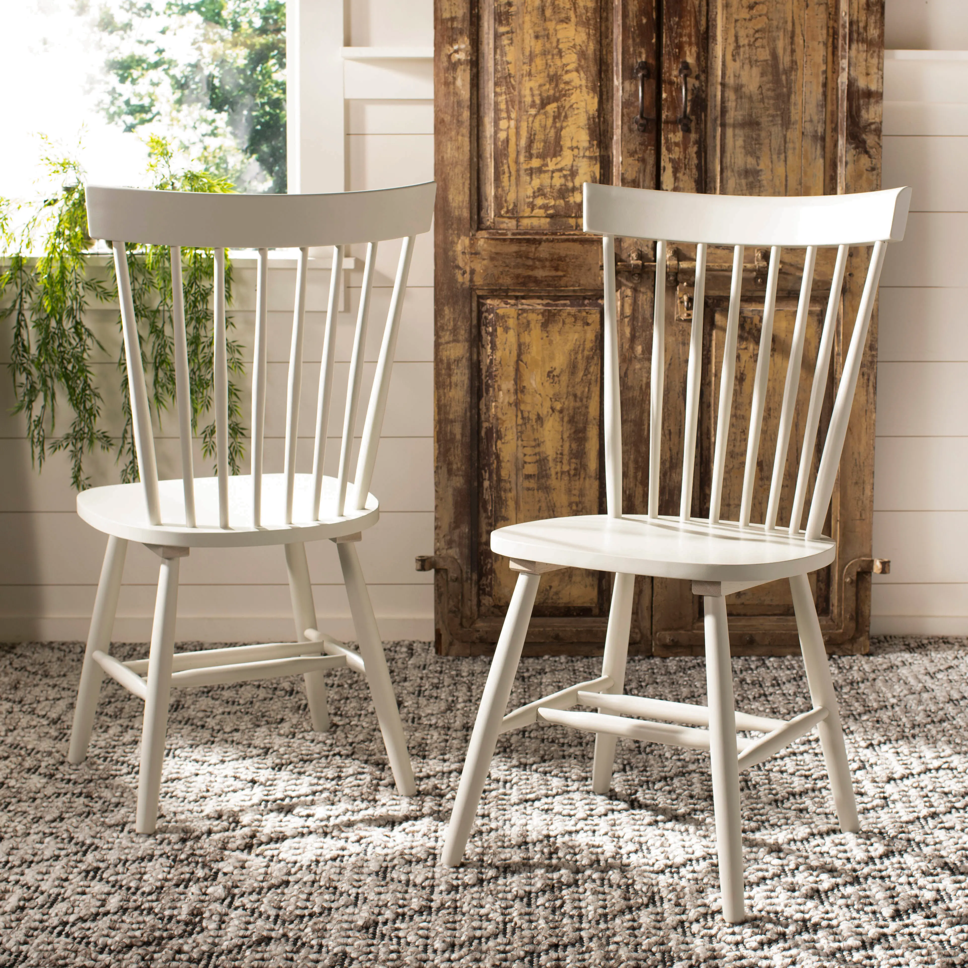 AMH8500E-SET2 Parker Cream Spindle Side Chairs - Set of 2-2