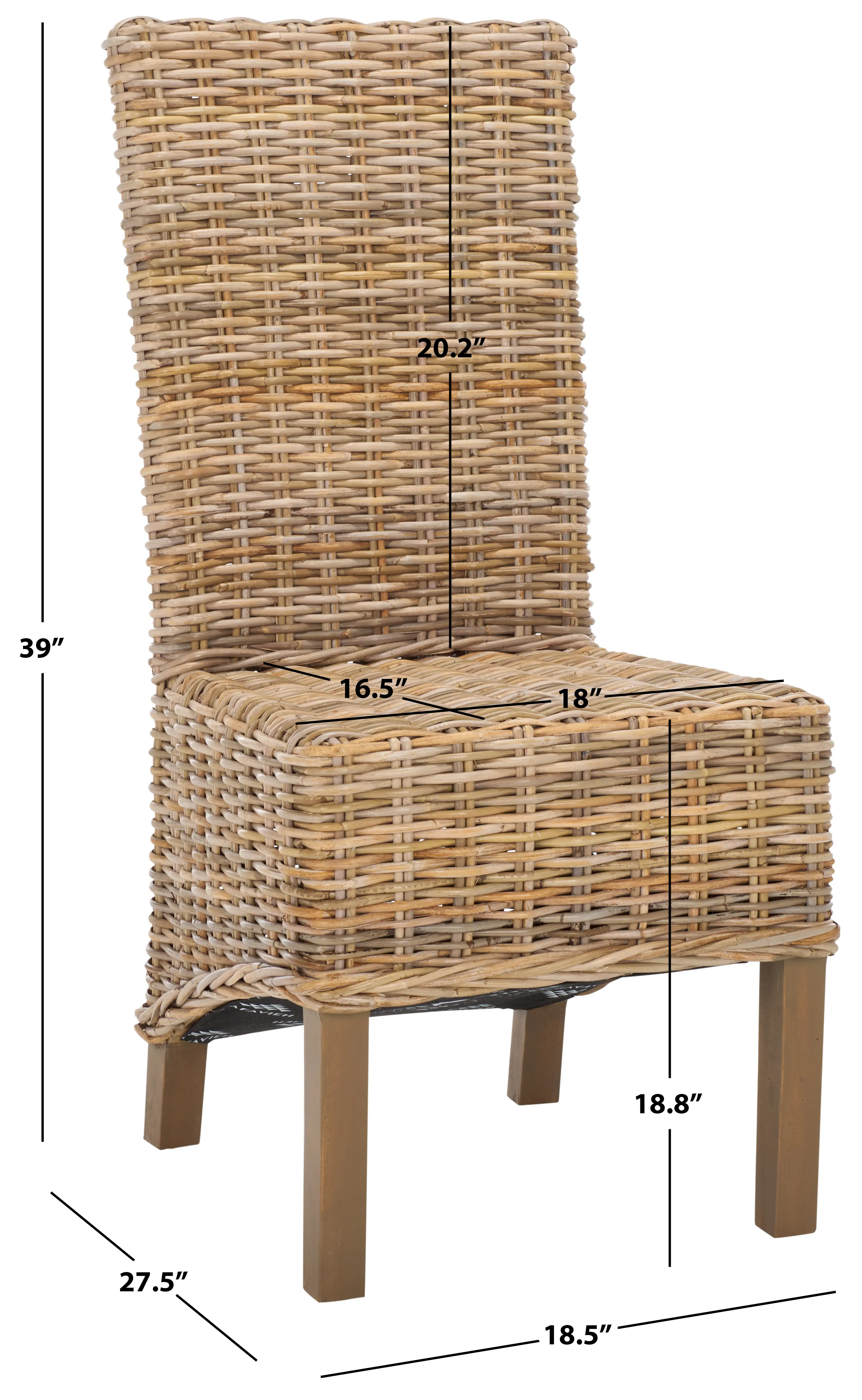 FOX6520B-SET2 Pembrooke Rattan Side Chairs - Set of 2-10