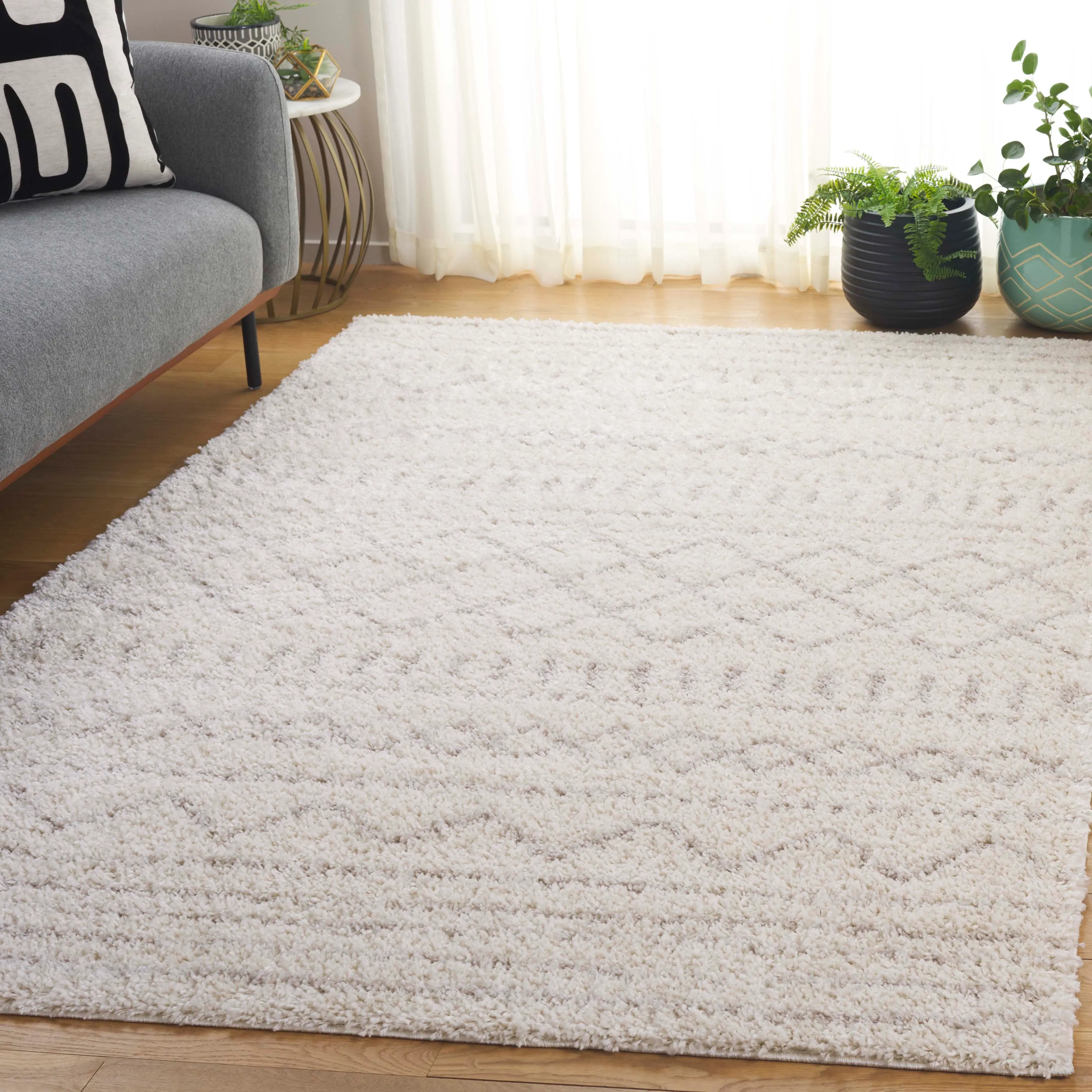 ASG741A-2 Arizona Shag Ivory and Beige Area Rug-2
