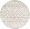 ASG741A-4R Arizona Shag Ivory and Beige Round Area Rug