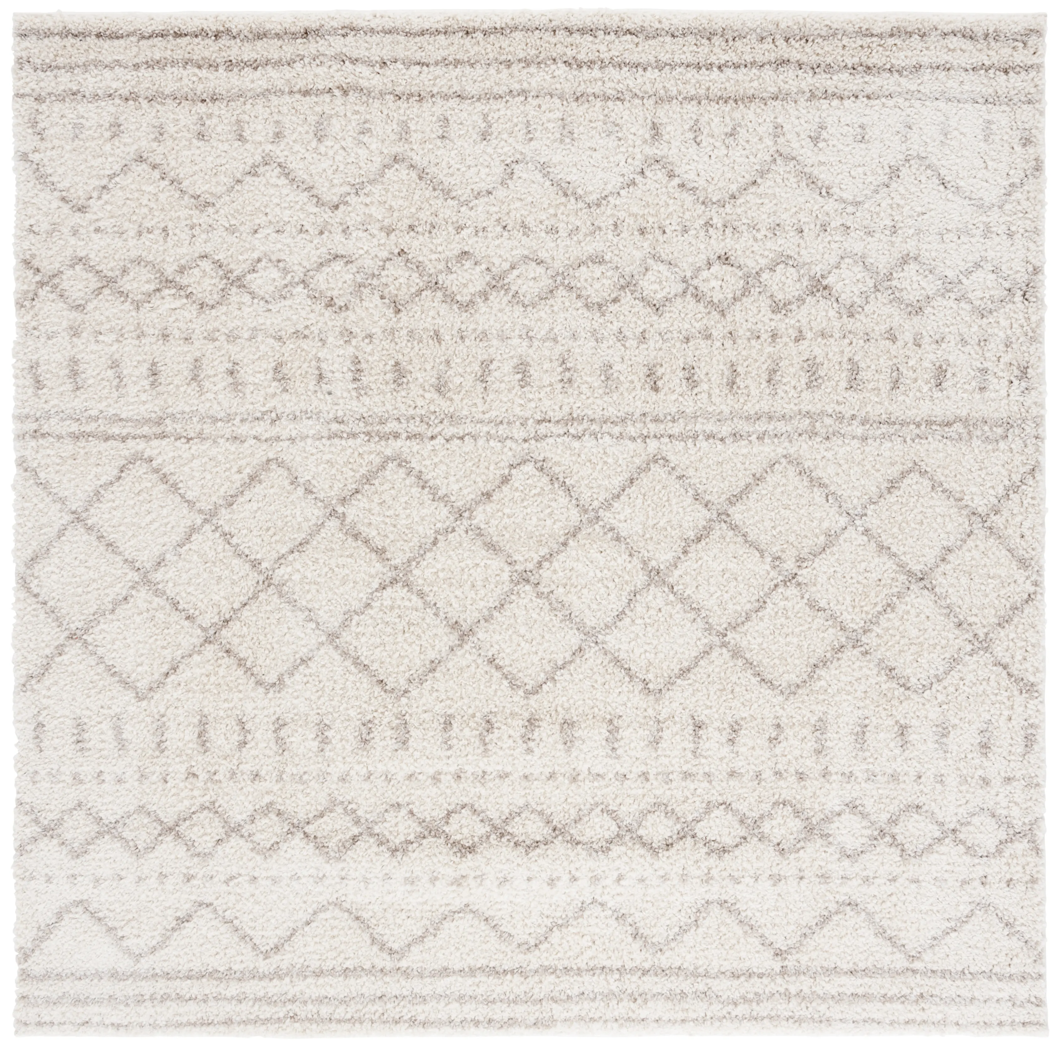 ASG741A-8SQ Arizona Shag Ivory and Beige Square Area Rug-1