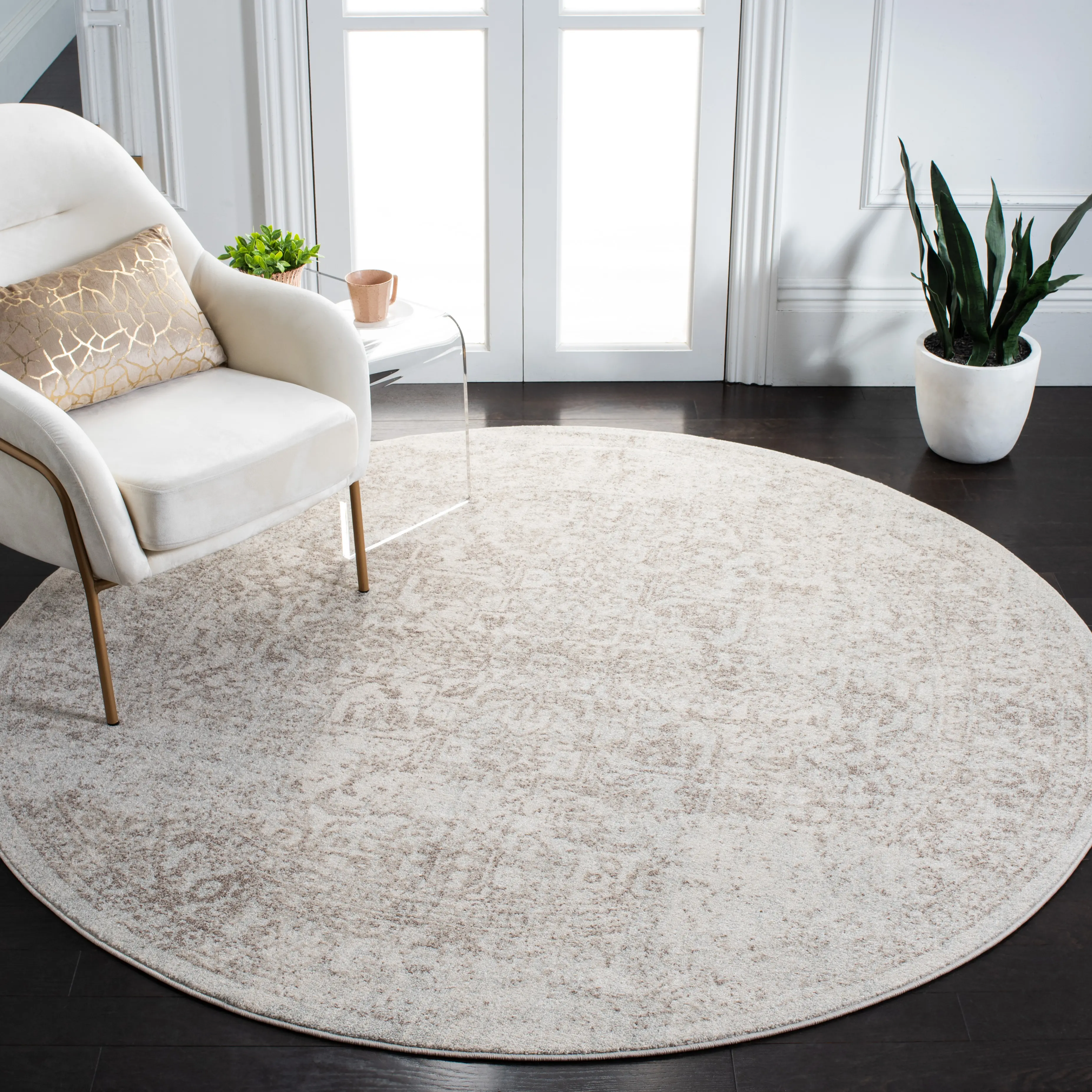 EVK256E-3R Safavieh Evoke Collection Taupe Round Rug-2