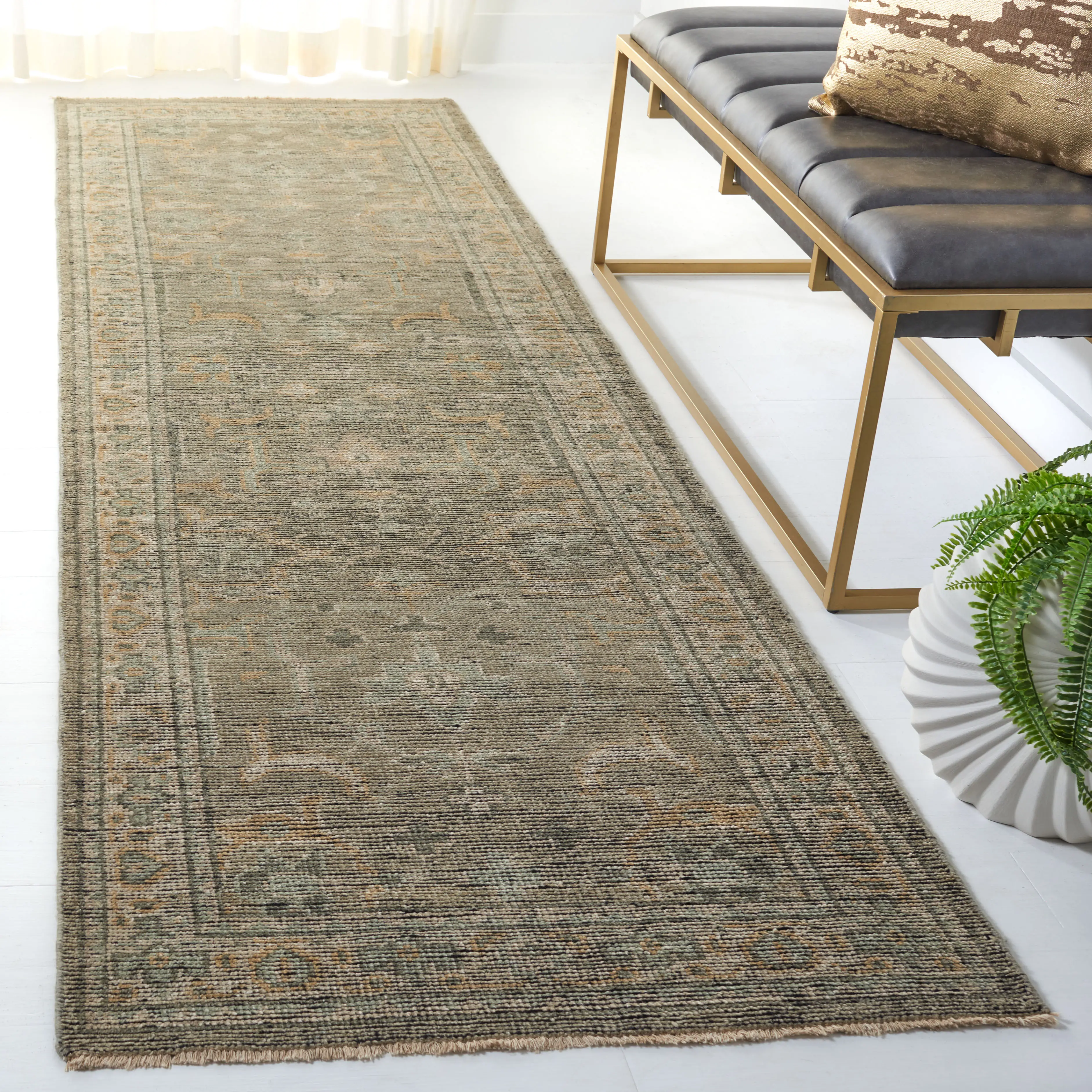 IZM188A-38 Safavieh Izmir Collection Linen and Dusty Teal Rug-2