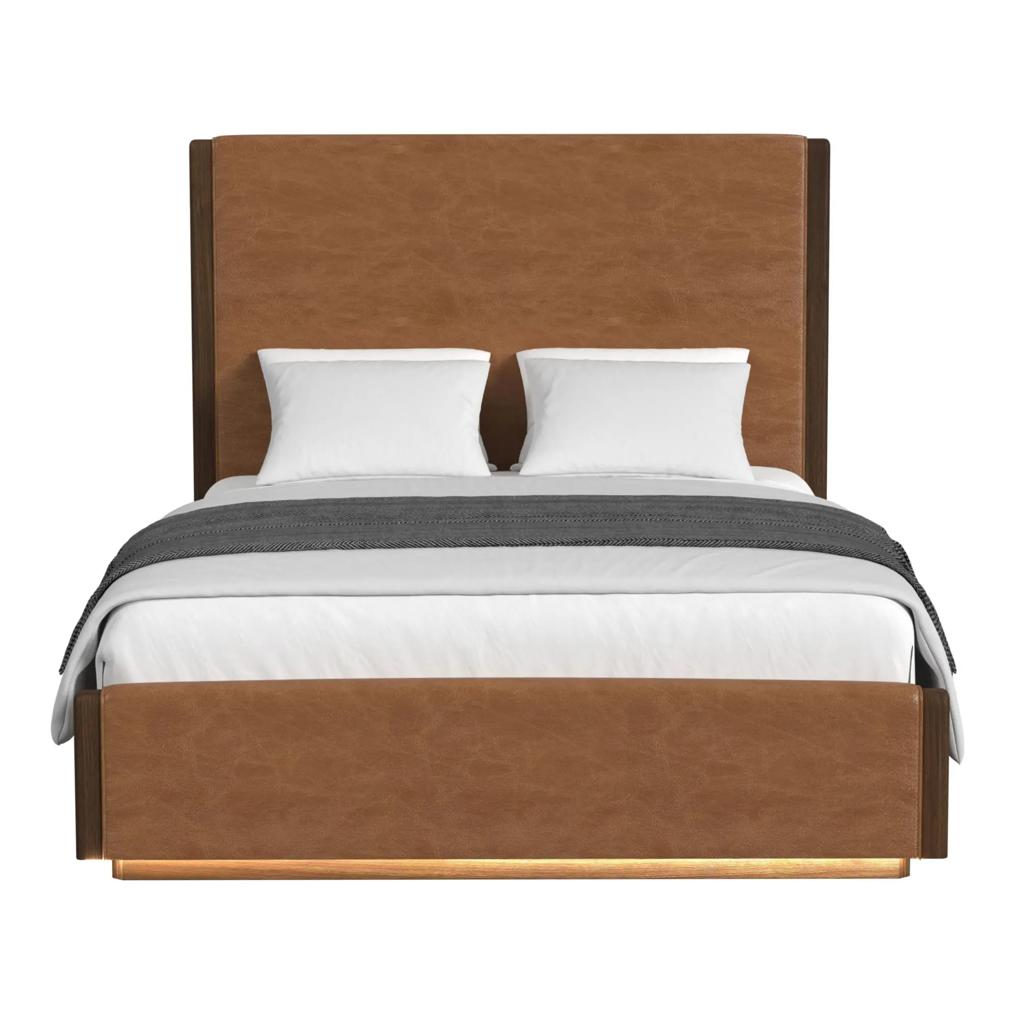 Brisbane Walnut Brown Queen Upholstered Bed-4