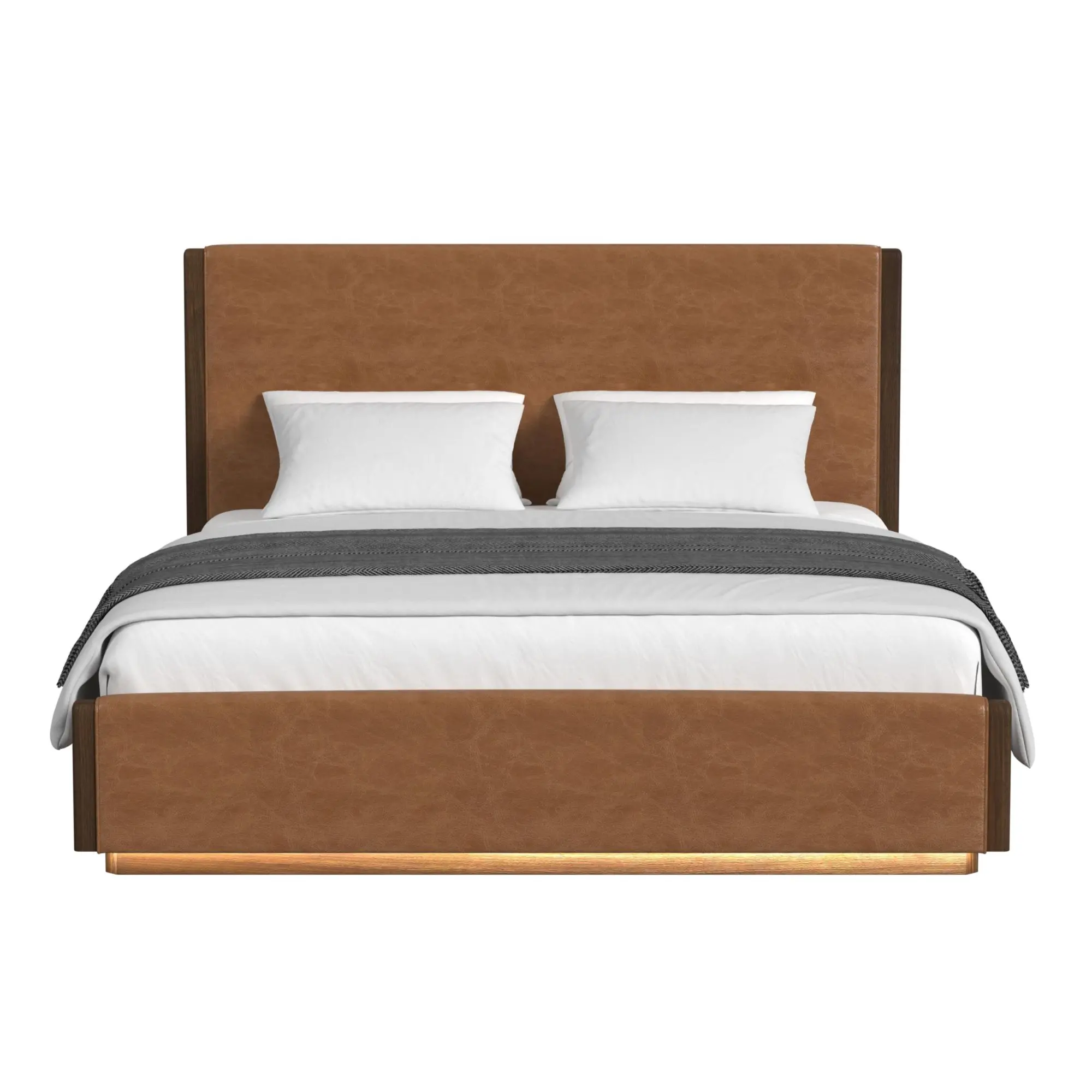 Brisbane Walnut Brown King Upholstered Bed-3