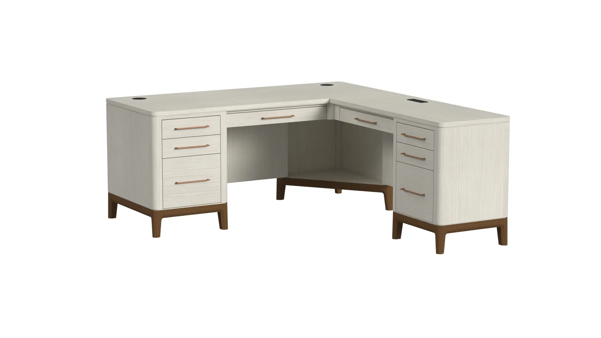 Pomona White L Shaped Desk-1