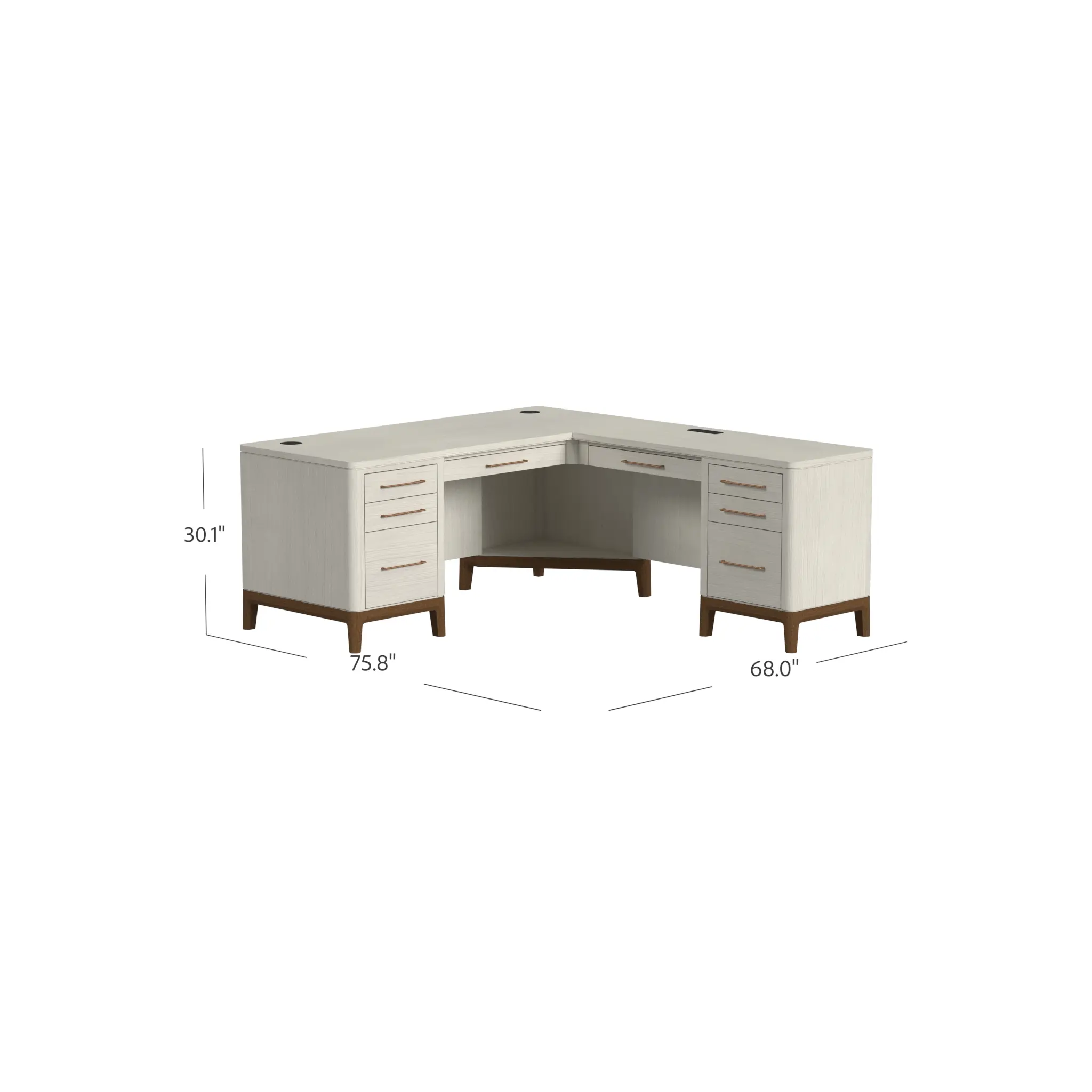 Pomona White L Shaped Desk-3