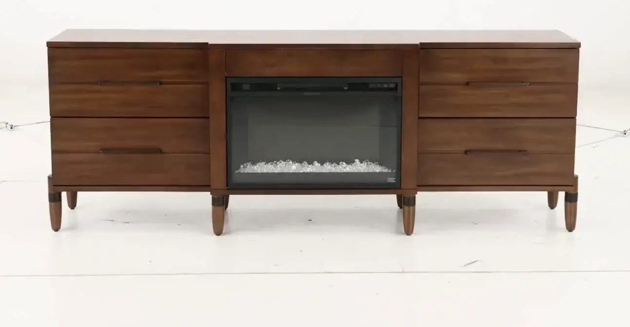 Tranquility Walnut 78 Fireplace TV Stand-11