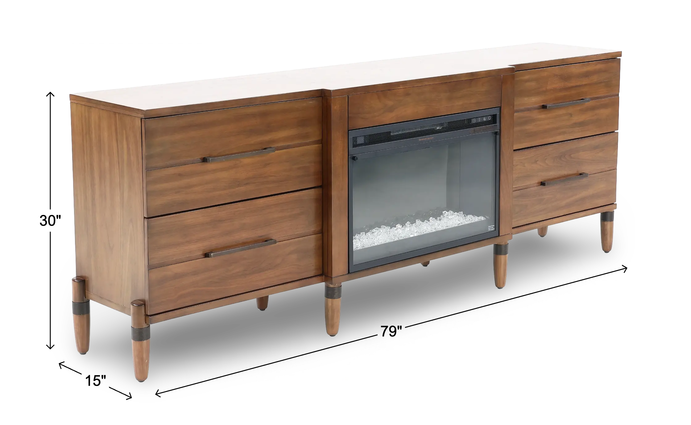 Tranquility Walnut 78 Fireplace TV Stand-3