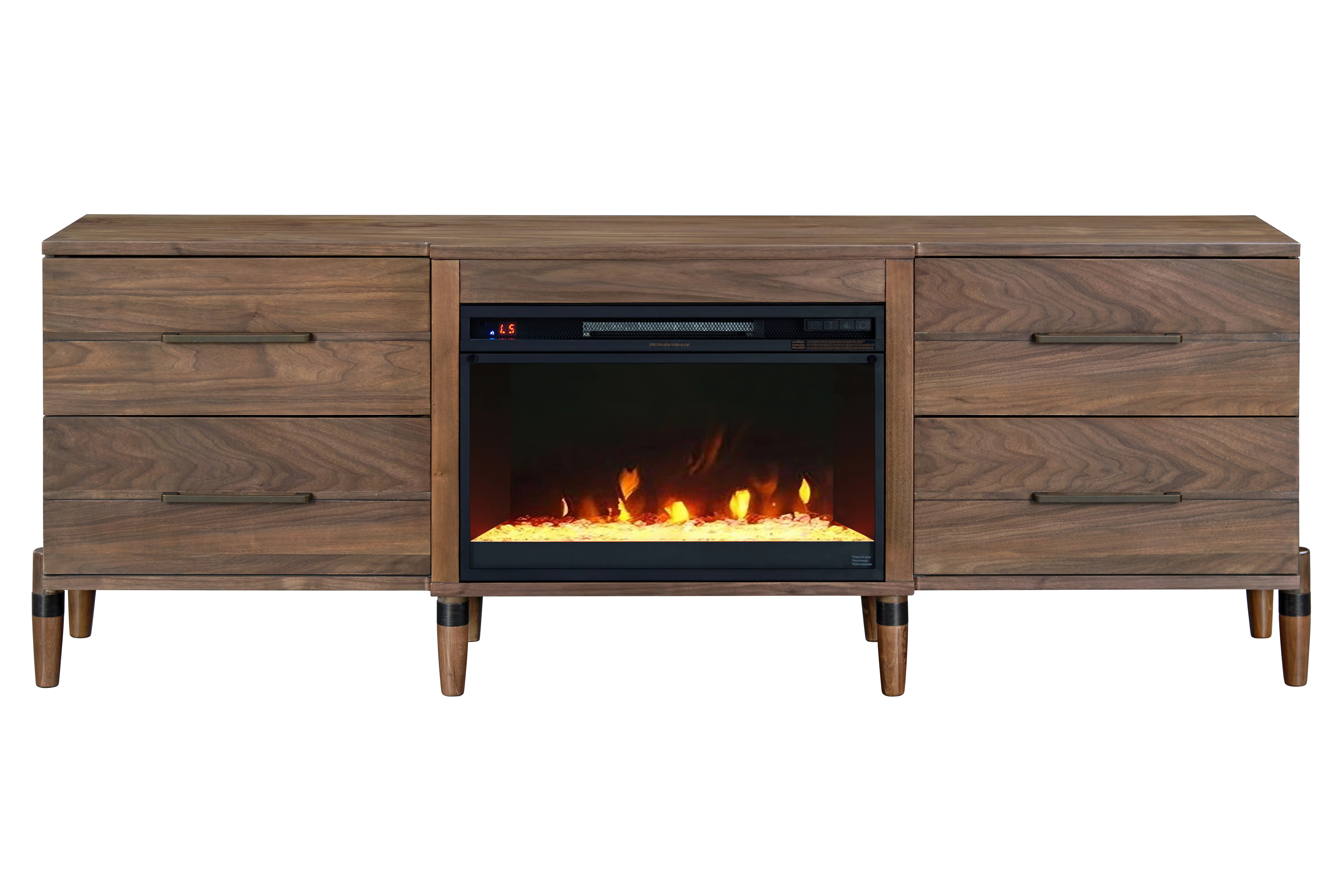 Tranquility Walnut 78 Fireplace TV Stand-5