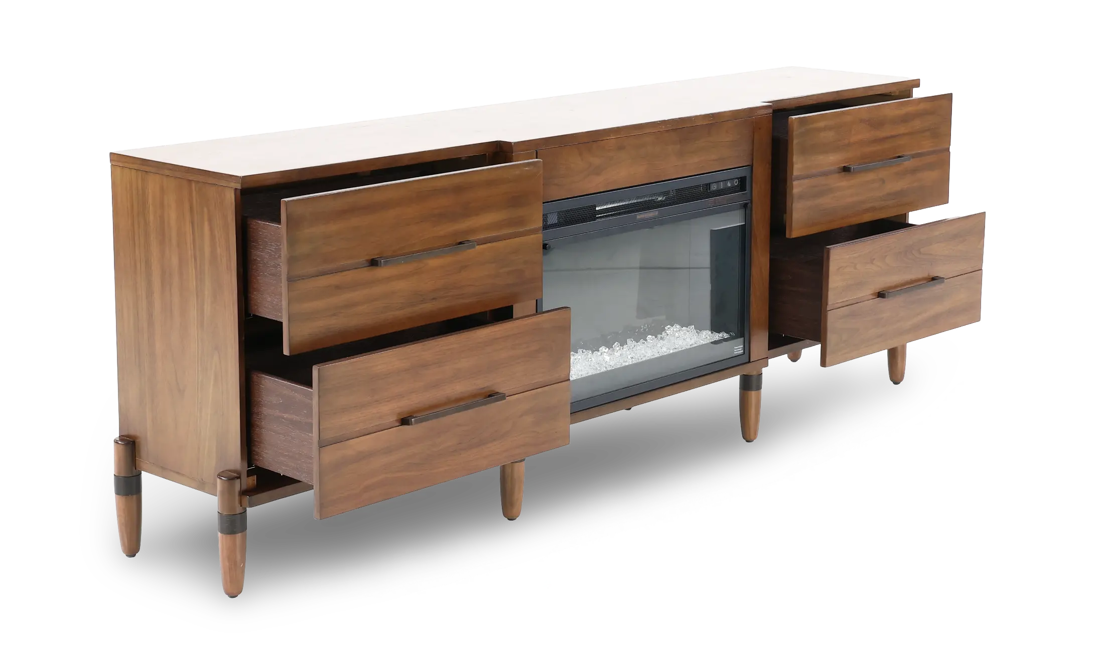 Tranquility Walnut 78 Fireplace TV Stand-6