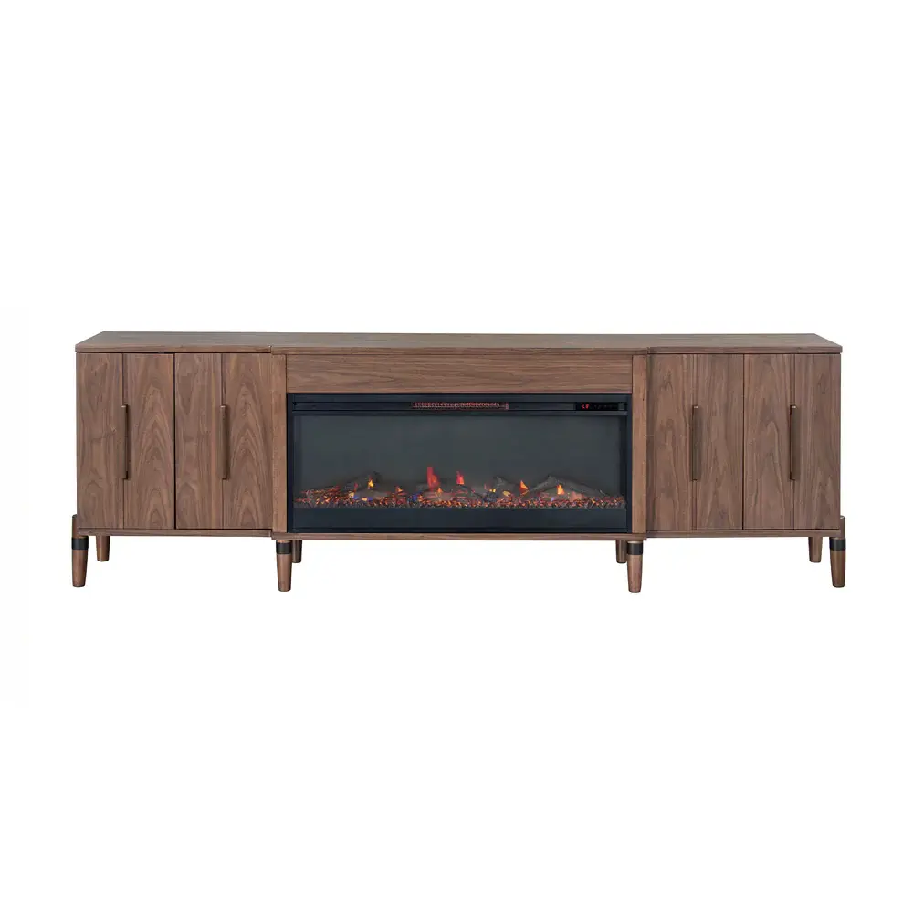 Tranquility Walnut 94 Fireplace TV Stand-1