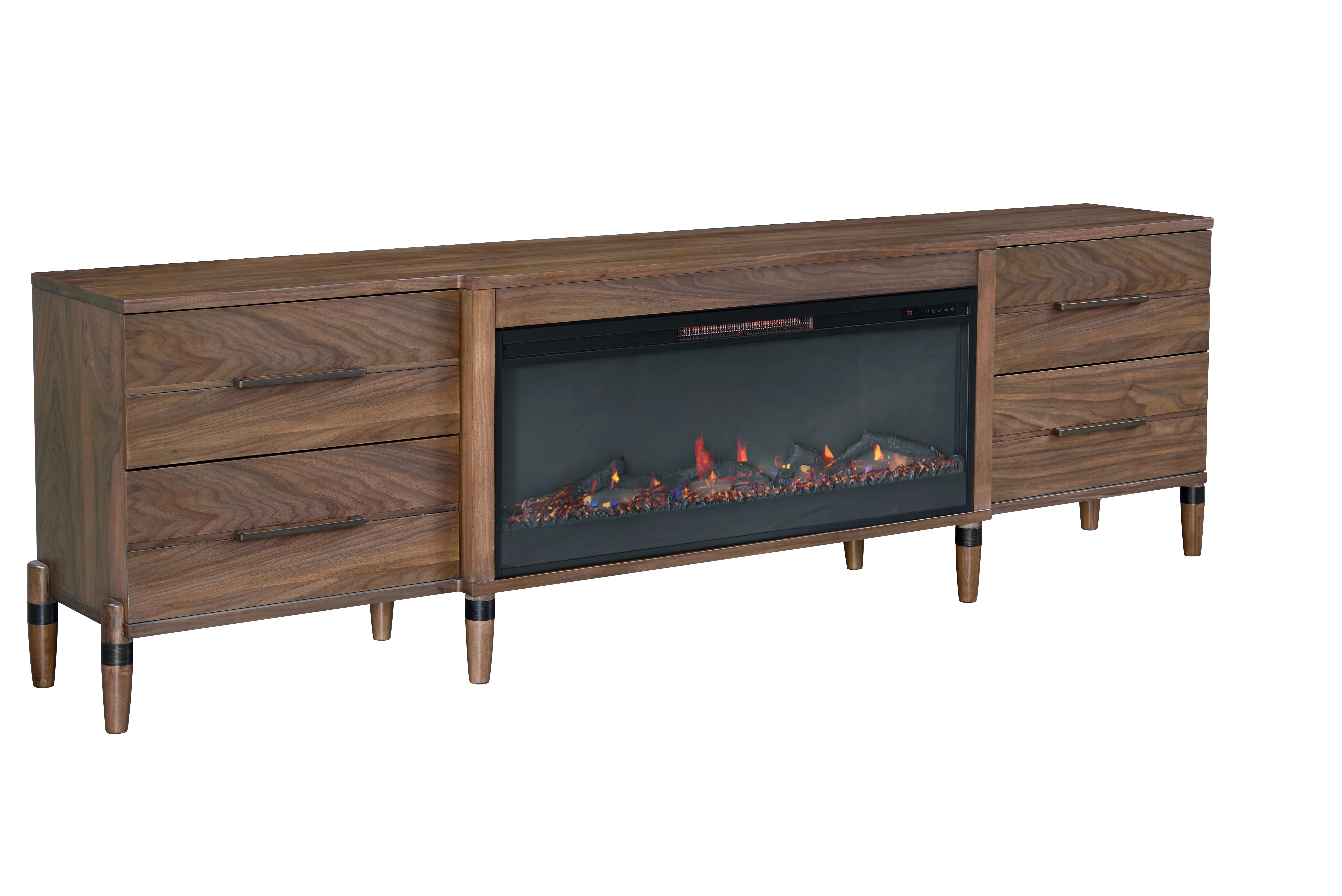Tranquility Walnut 94 Fireplace TV Stand-3