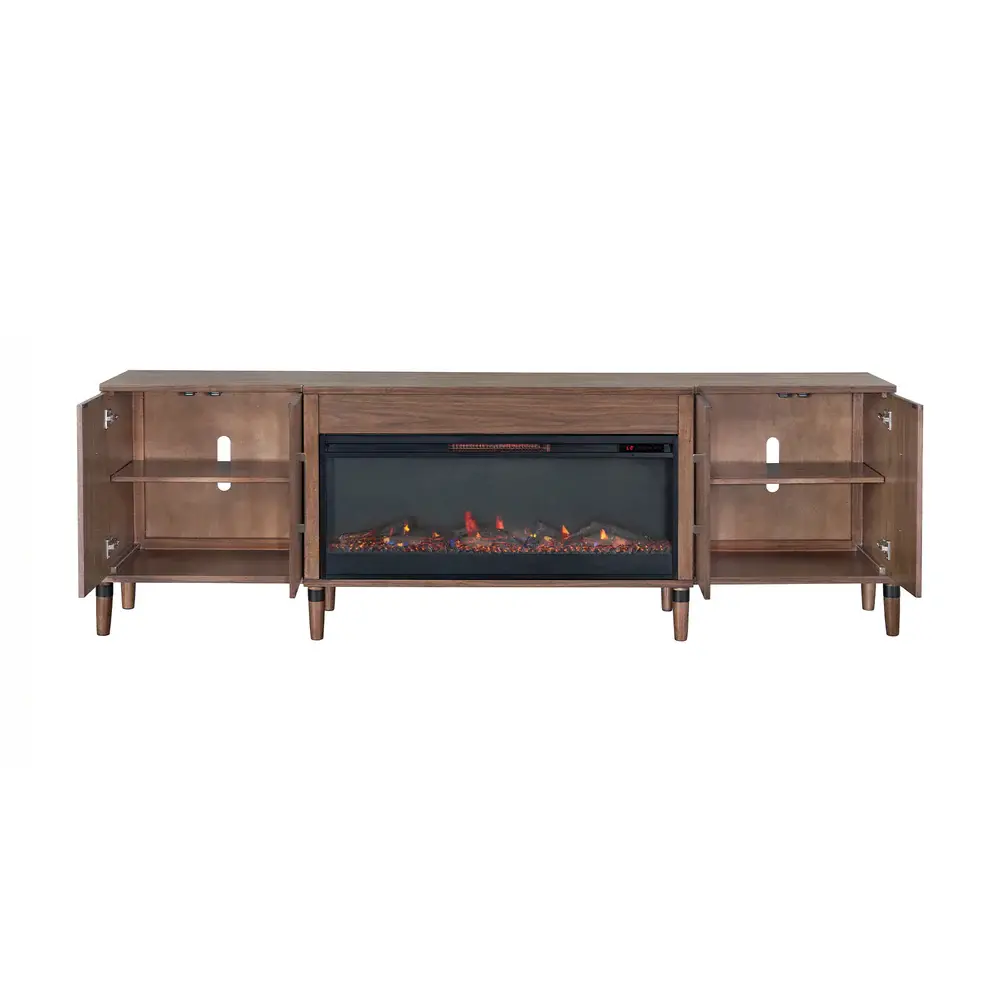 Tranquility Walnut 94 Fireplace TV Stand-4