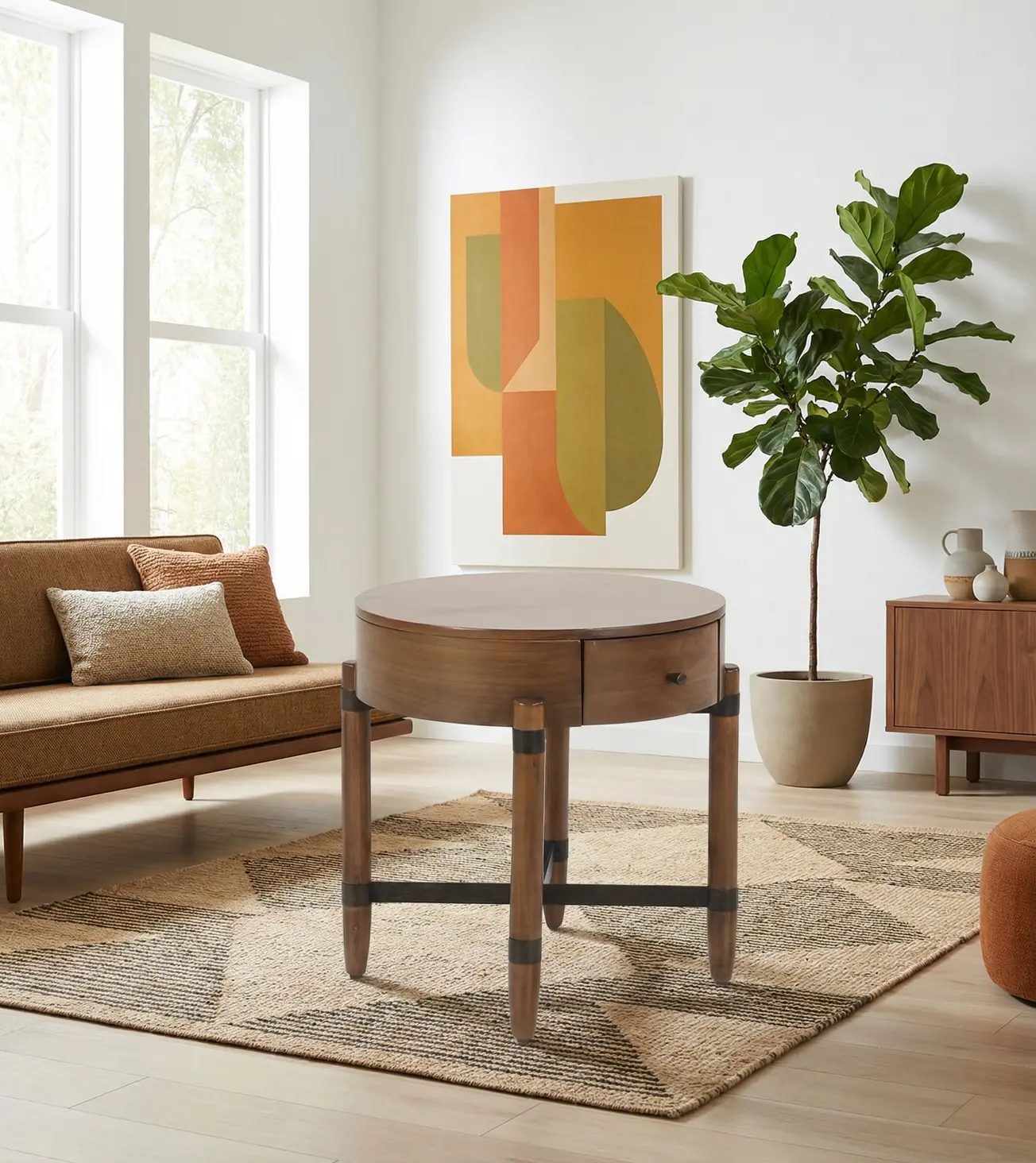 Tranquility Walnut Brown End Table-2