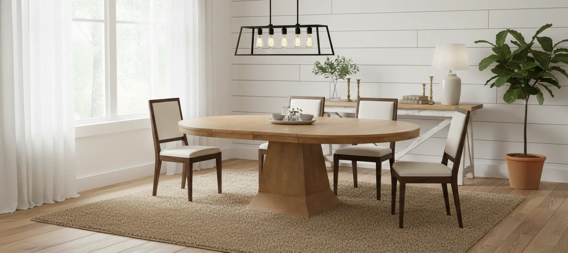 Vaughn Light Brown Round Dining Table-2