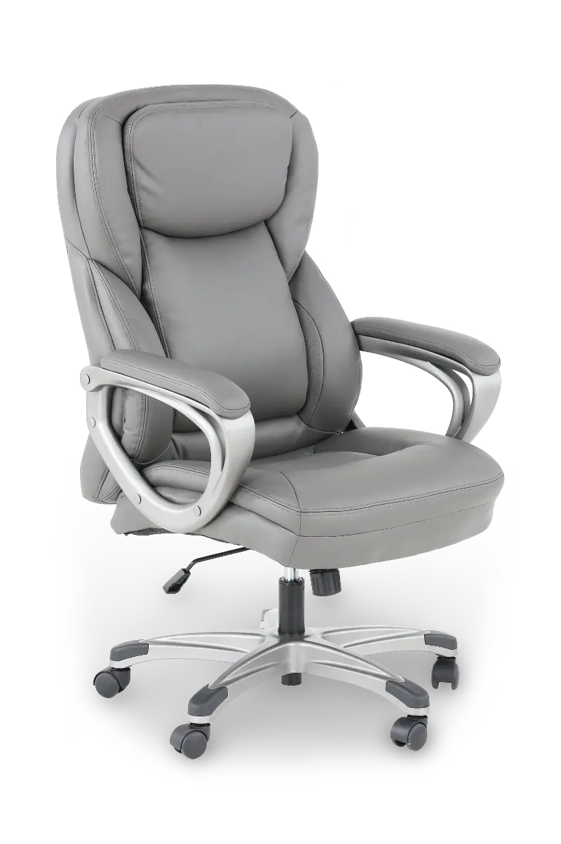 Grey Bonded Leather Office Chair