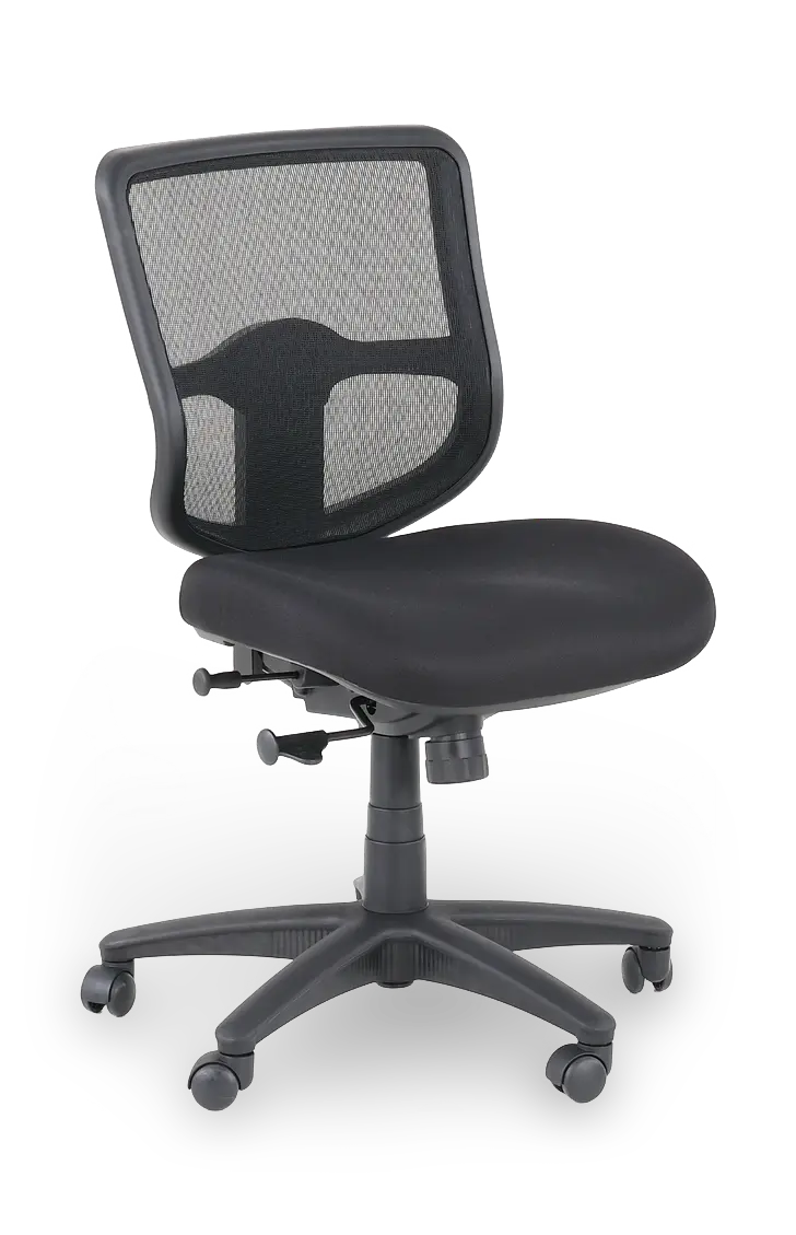 Black Mesh Armless Office Chair-1