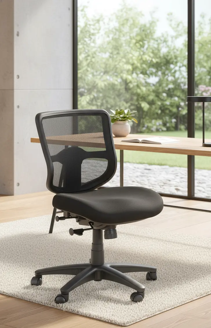 Black Mesh Armless Office Chair-10