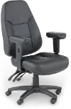 Black Bonded Leather Ergonomic Chair