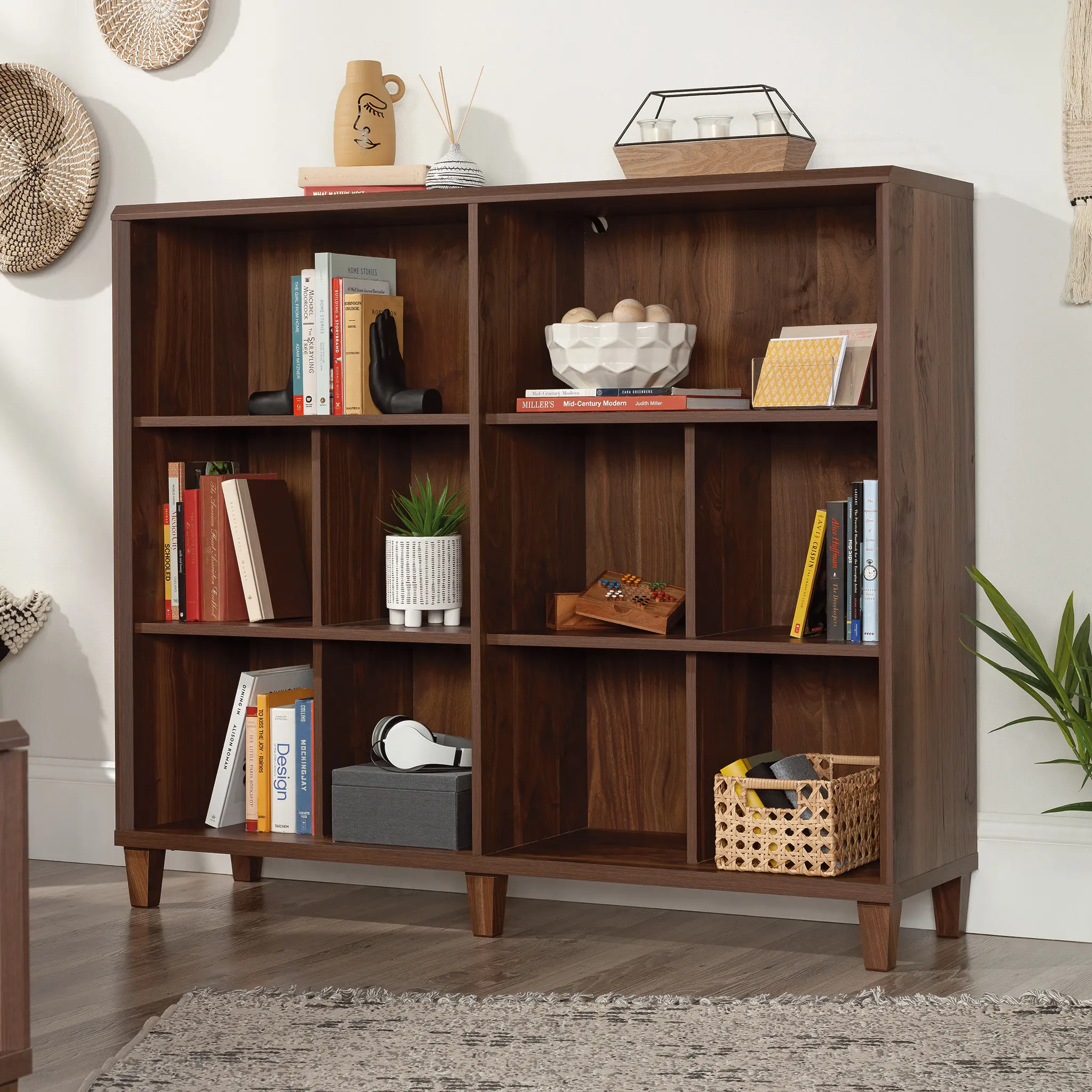 Walnut Brown Display Bookcase-2