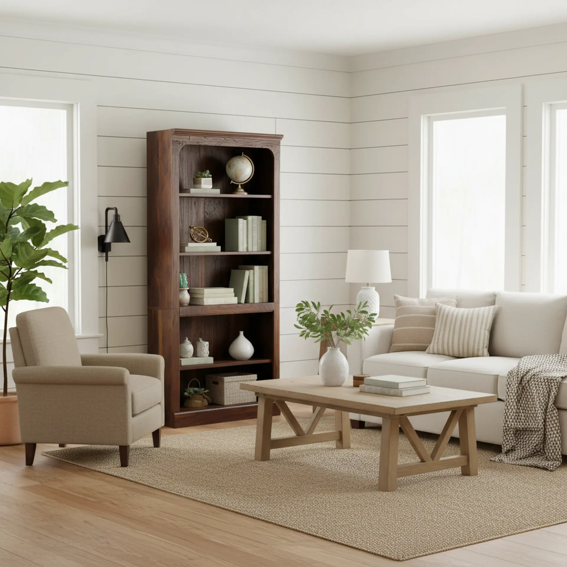 Walnut Brown Bookcase-10