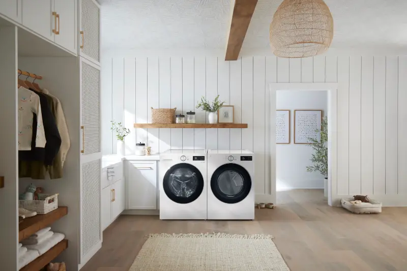 DLEX5800A LG 7.4 Cu Ft Ultra Large Capacity Smart Electric Dryer - White-2