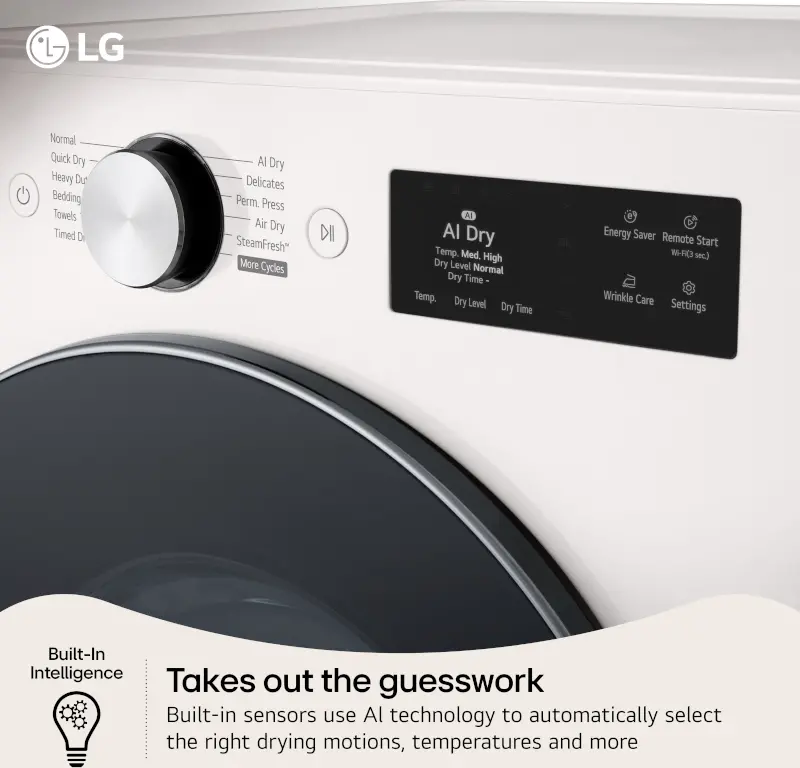 DLEX5800A LG 7.4 Cu Ft Ultra Large Capacity Smart Electric Dryer - White-6