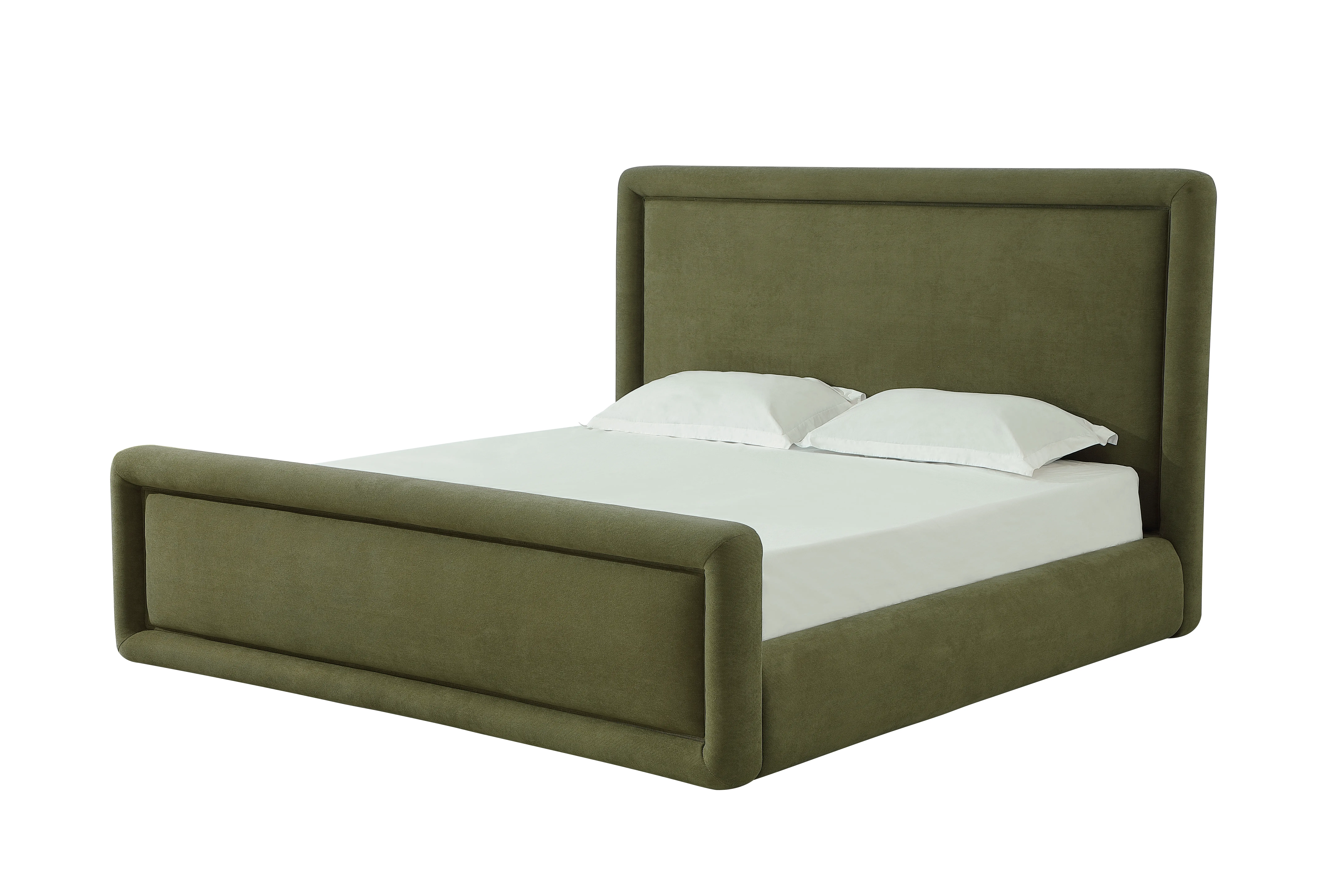 Summit Moss Green Upholstered King Bed-1