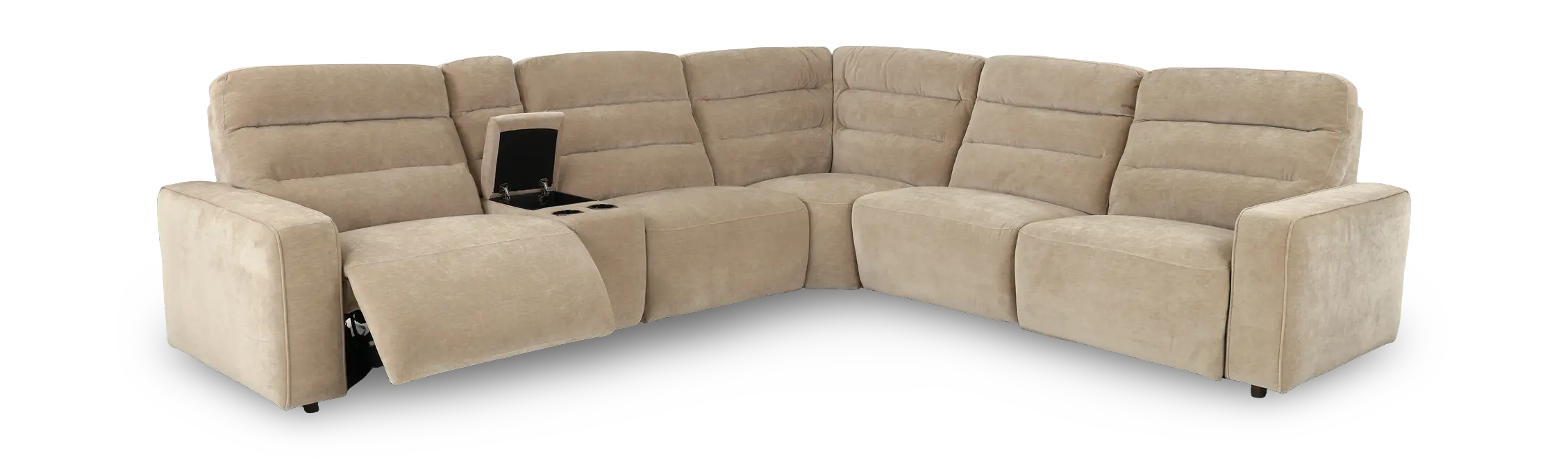Celeste Mushroom Beige 6 Piece Power Reclining Sectional-4