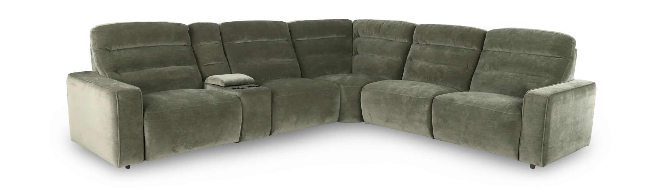 Celeste Forest Green 6 Piece Power Reclining Sectional-1