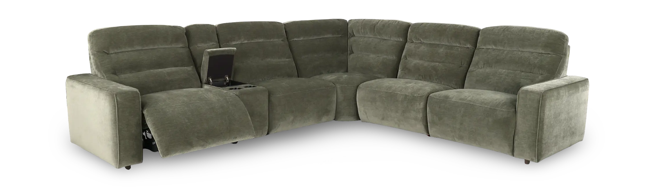 Celeste Forest Green 6 Piece Power Reclining Sectional-4
