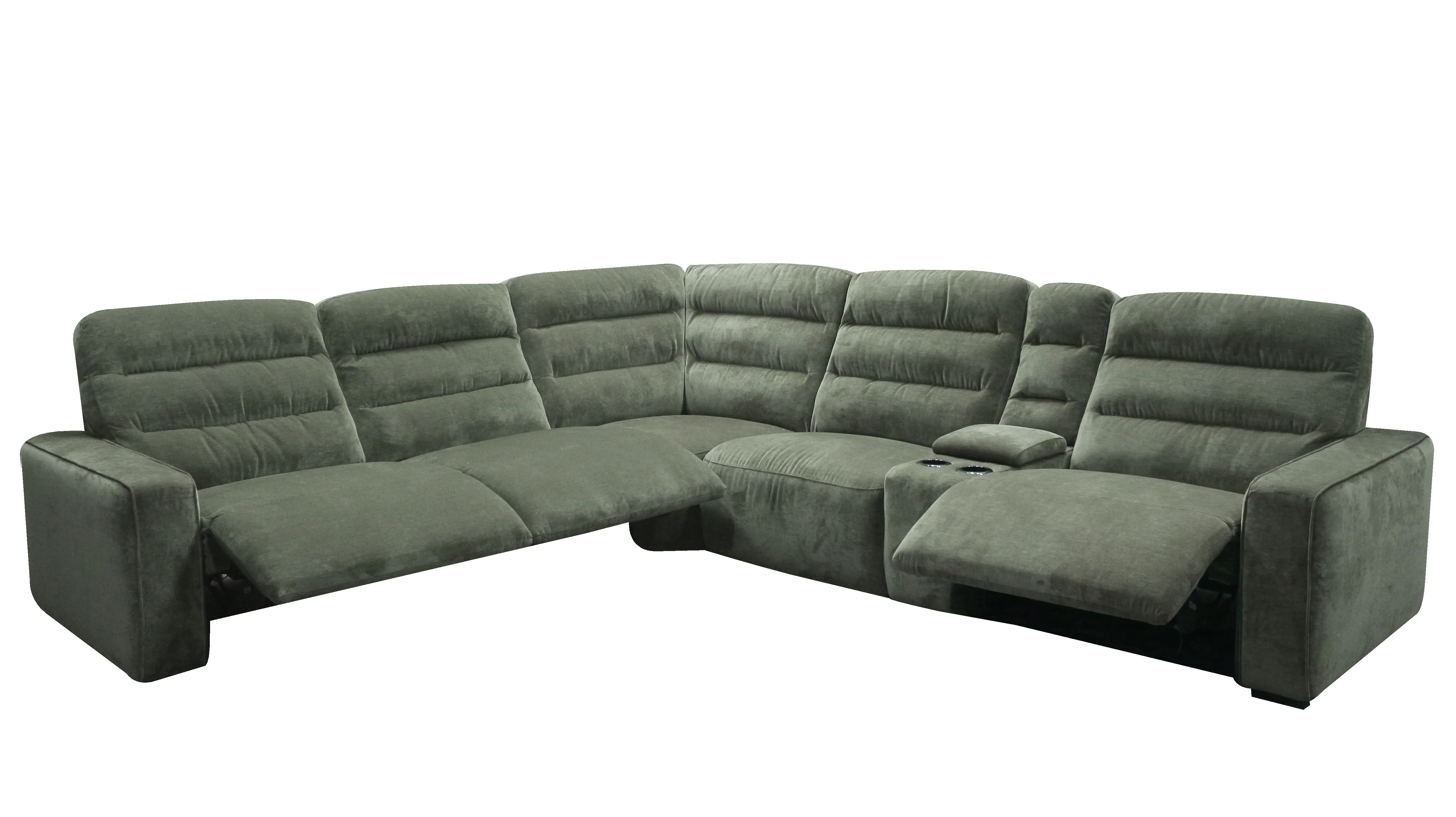 Celeste Forest Green 6 Piece Power Reclining Sectional-5