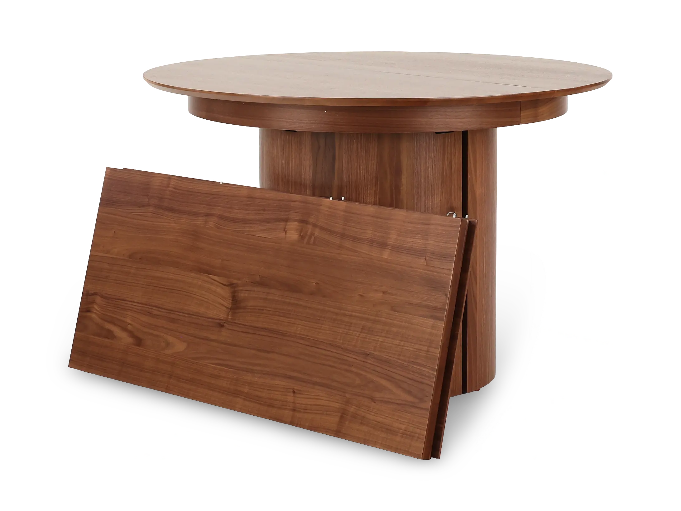 Eclipse Walnut Round Extendable Dining Table-7