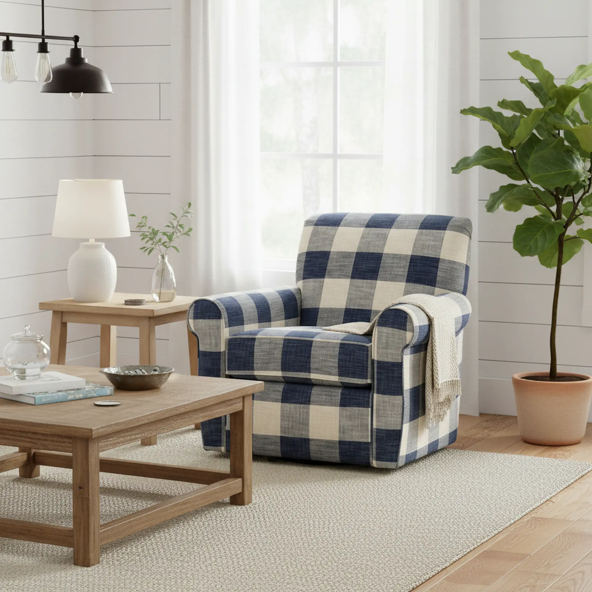 Adam Plaid Swivel Accent Chair-10