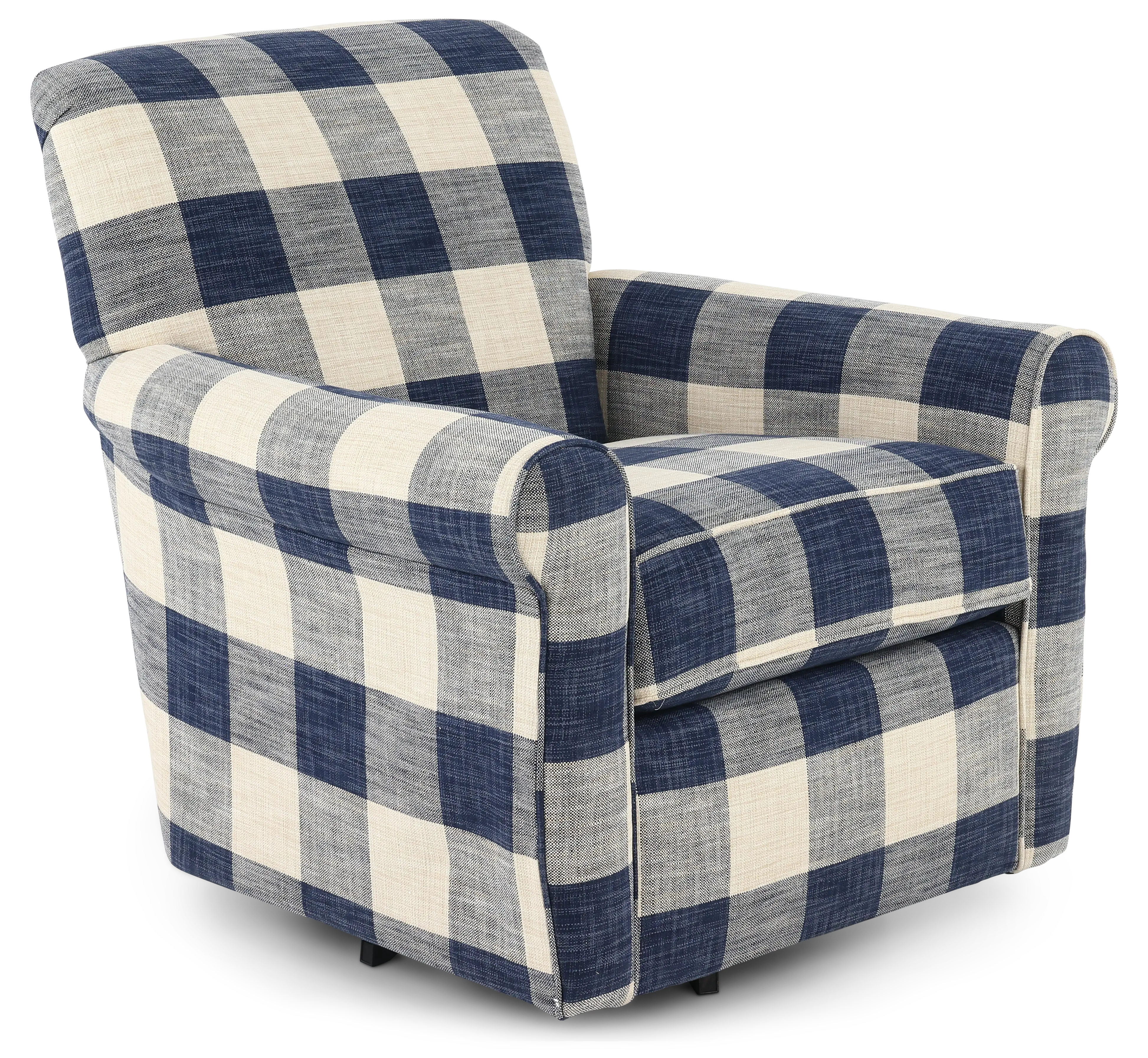Adam Plaid Swivel Accent Chair-4