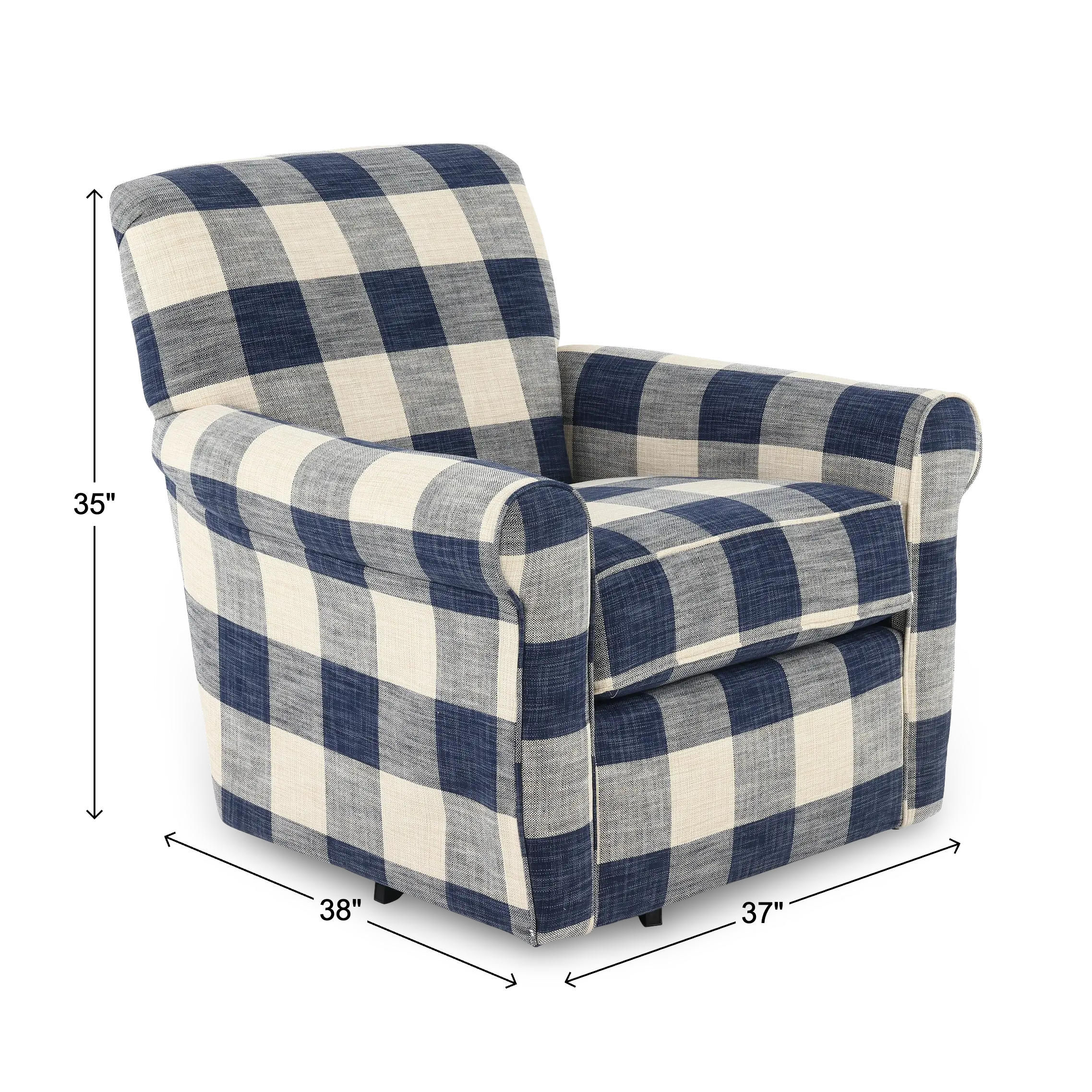 Adam Plaid Swivel Accent Chair-3