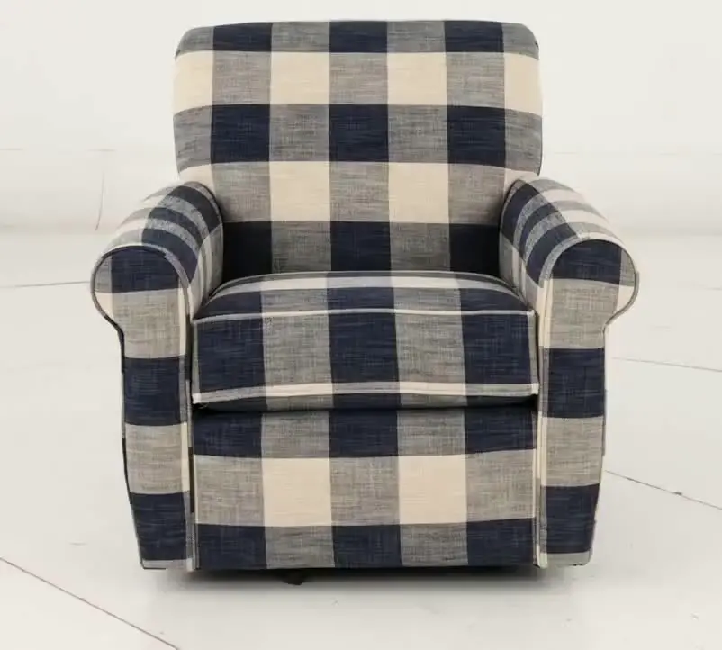 Adam Plaid Swivel Accent Chair-7