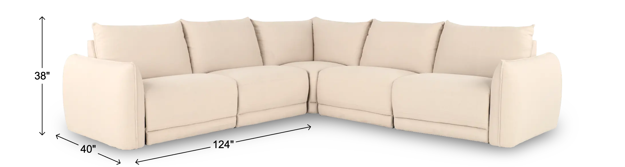 Cambridge Cream 5 Piece Power Reclining Sectional-3