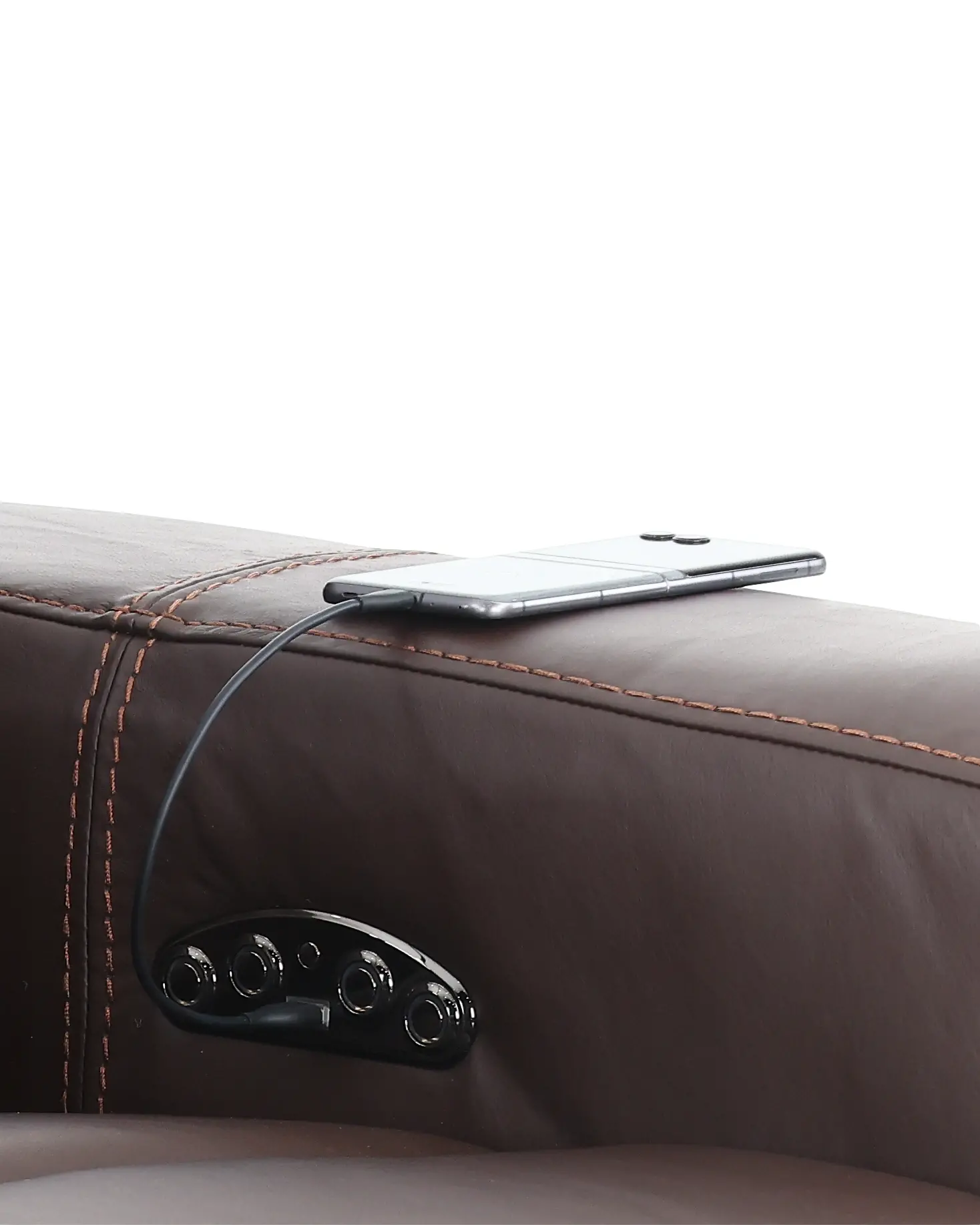 63151/1286-09/3086-09 Arezzo Chocolate Brown Leather Power Reclining Sofa-7