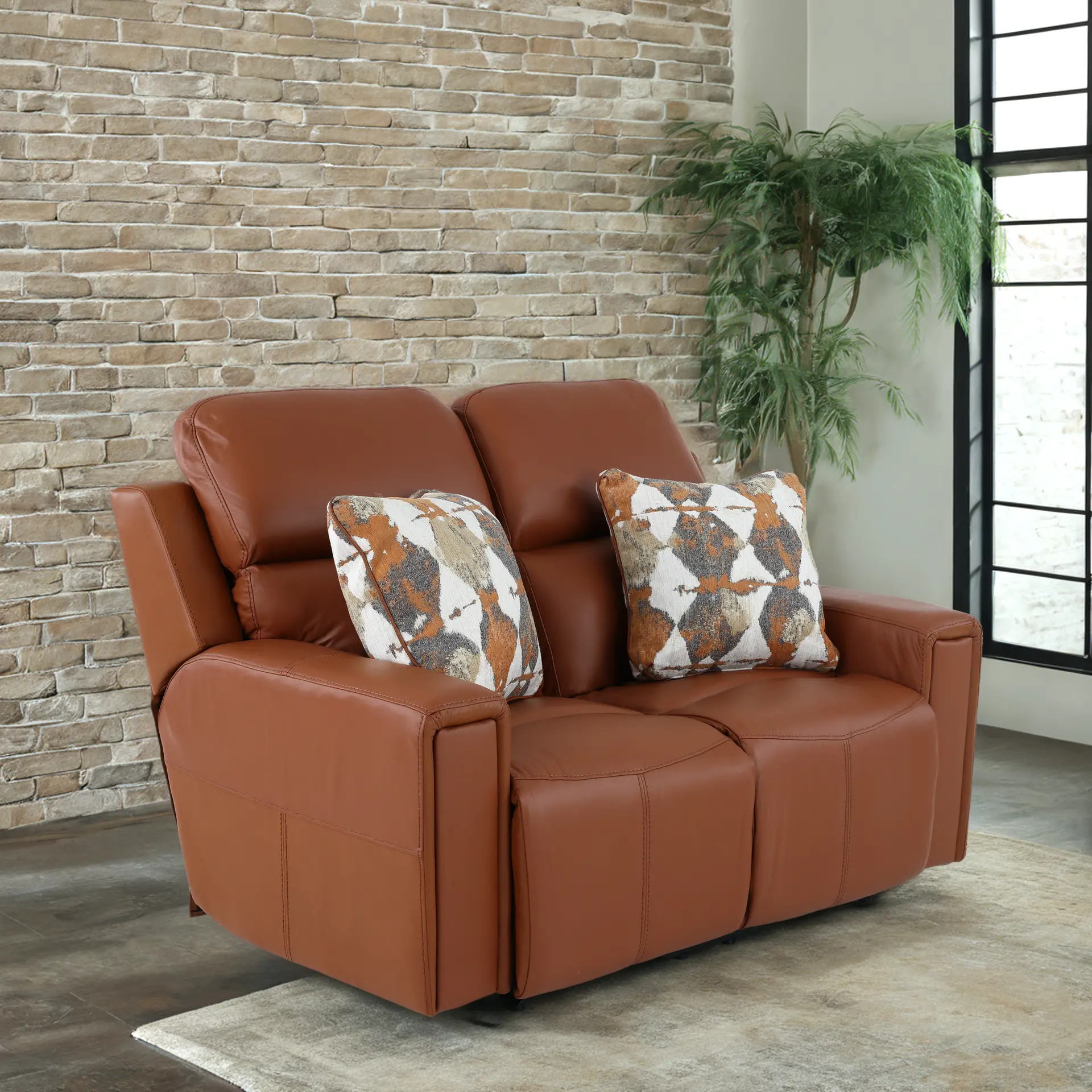 63152/1286-26/3086-26 Arezzo Whiskey Brown Leather Power Reclining Loveseat-11